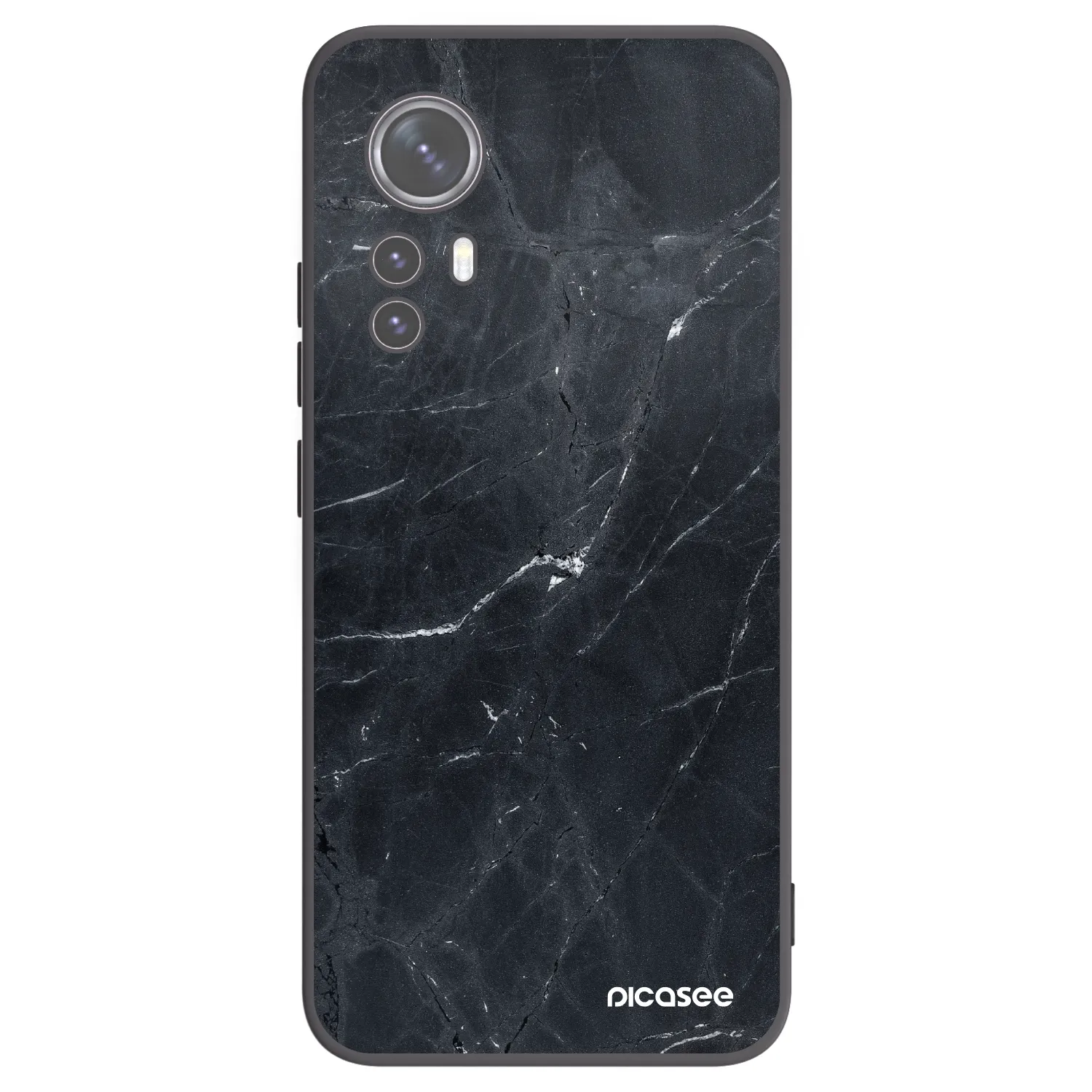 Picasee husă neagră din silicon pentru Xiaomi 12 - Black marble