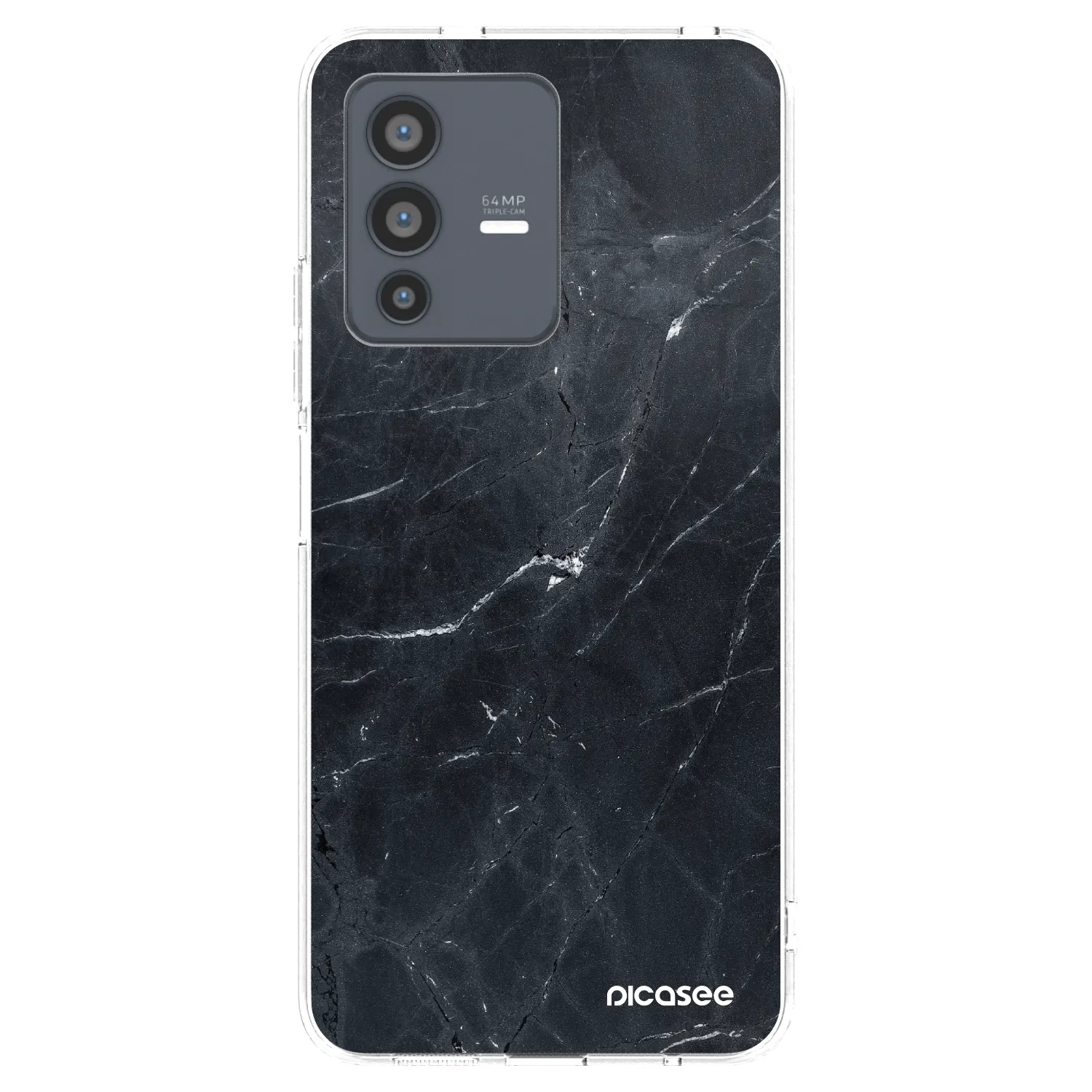 Picasee husă transparentă din silicon pentru Vivo V23 5G - Black marble