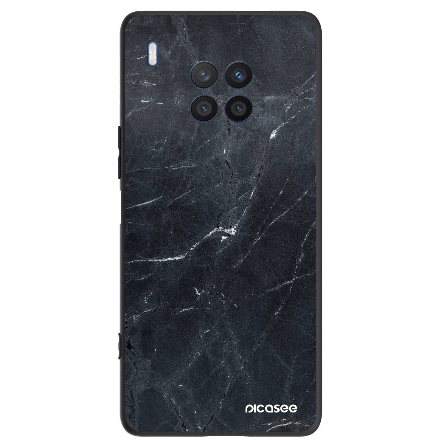 Picasee husă neagră din silicon pentru Honor 50 Lite - Black marble