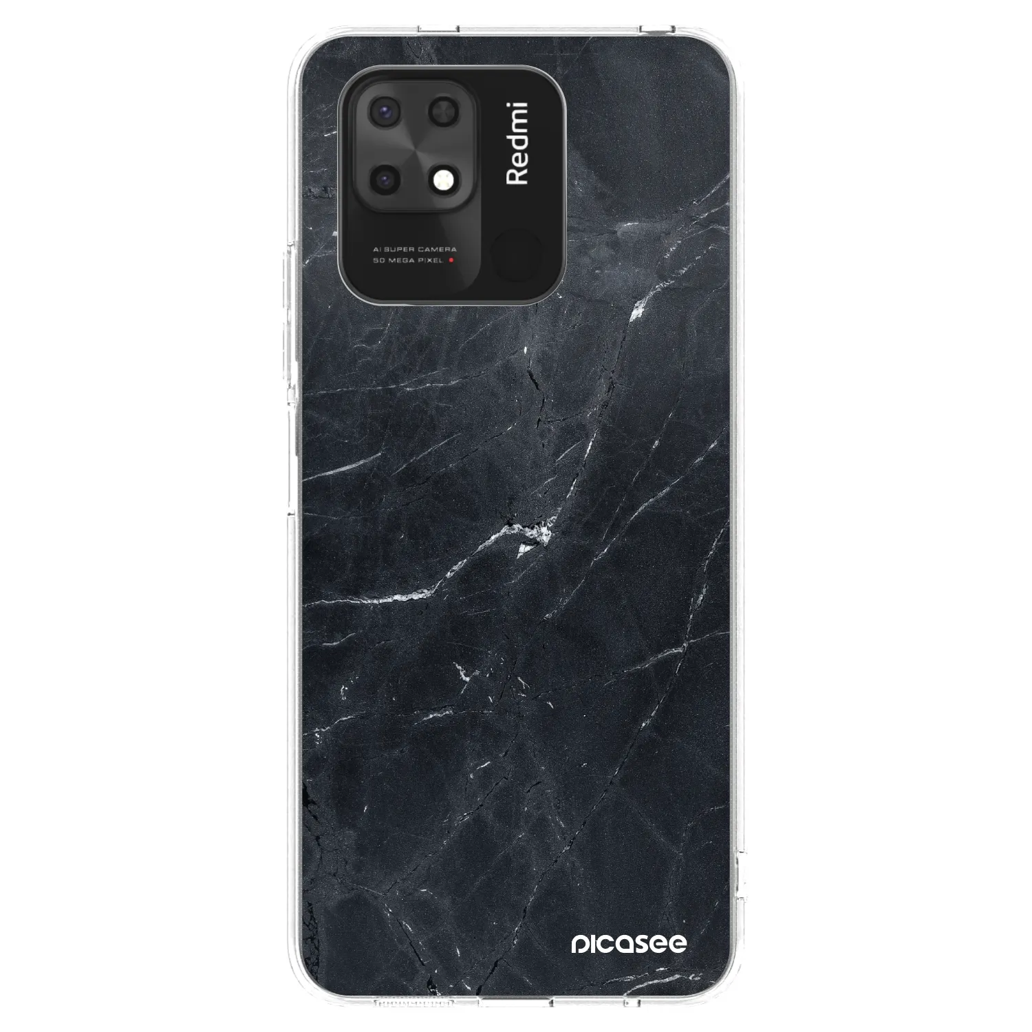 Picasee husă transparentă din silicon pentru Xiaomi Redmi 10C - Black marble