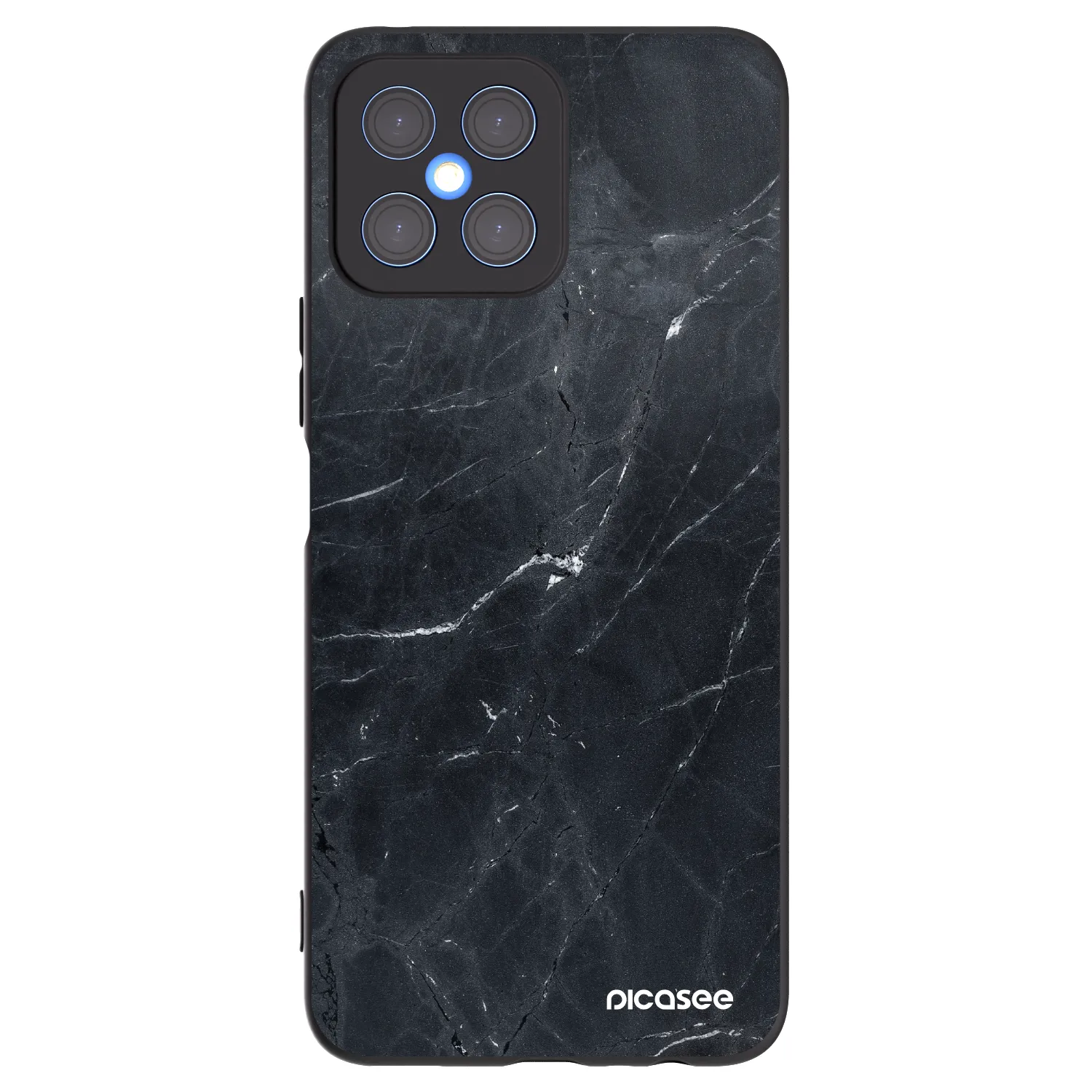 Picasee husă neagră din silicon pentru Honor X8 4G - Black marble