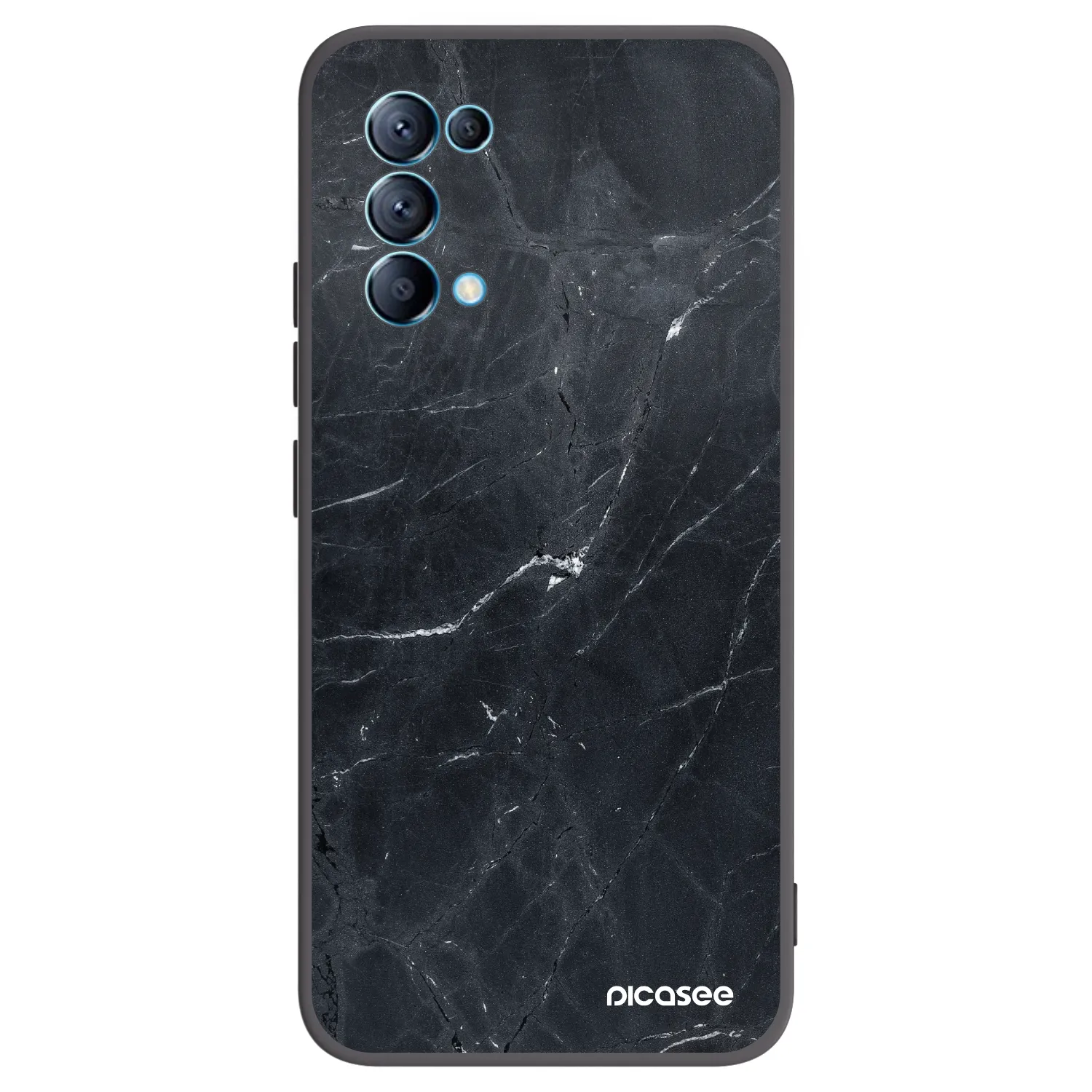 Picasee husă neagră din silicon pentru OPPO Reno 5 5G - Black marble
