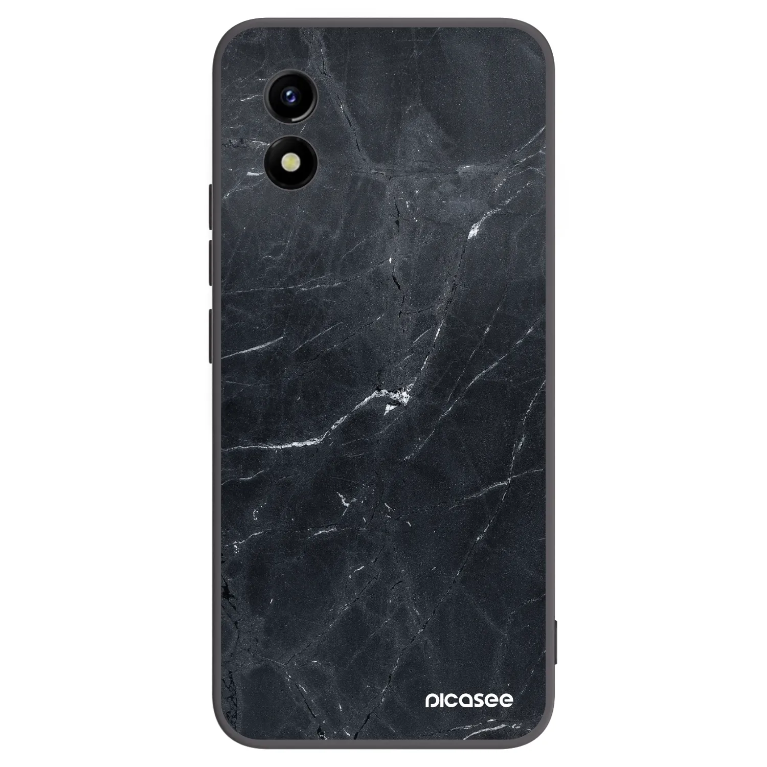 Picasee husă neagră din silicon pentru Vivo Y01 - Black marble