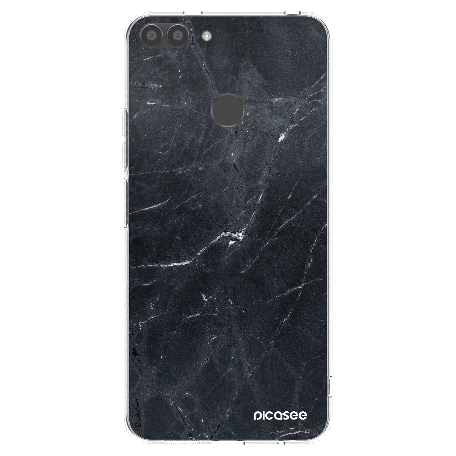 Picasee husă transparentă din silicon pentru Huawei P Smart - Black marble