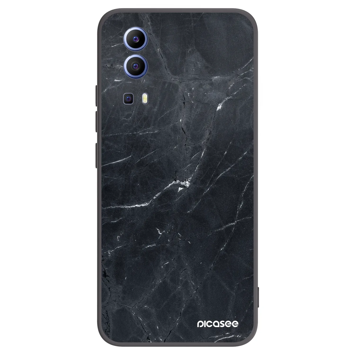 Picasee husă neagră din silicon pentru Vivo Y52 5G - Black marble