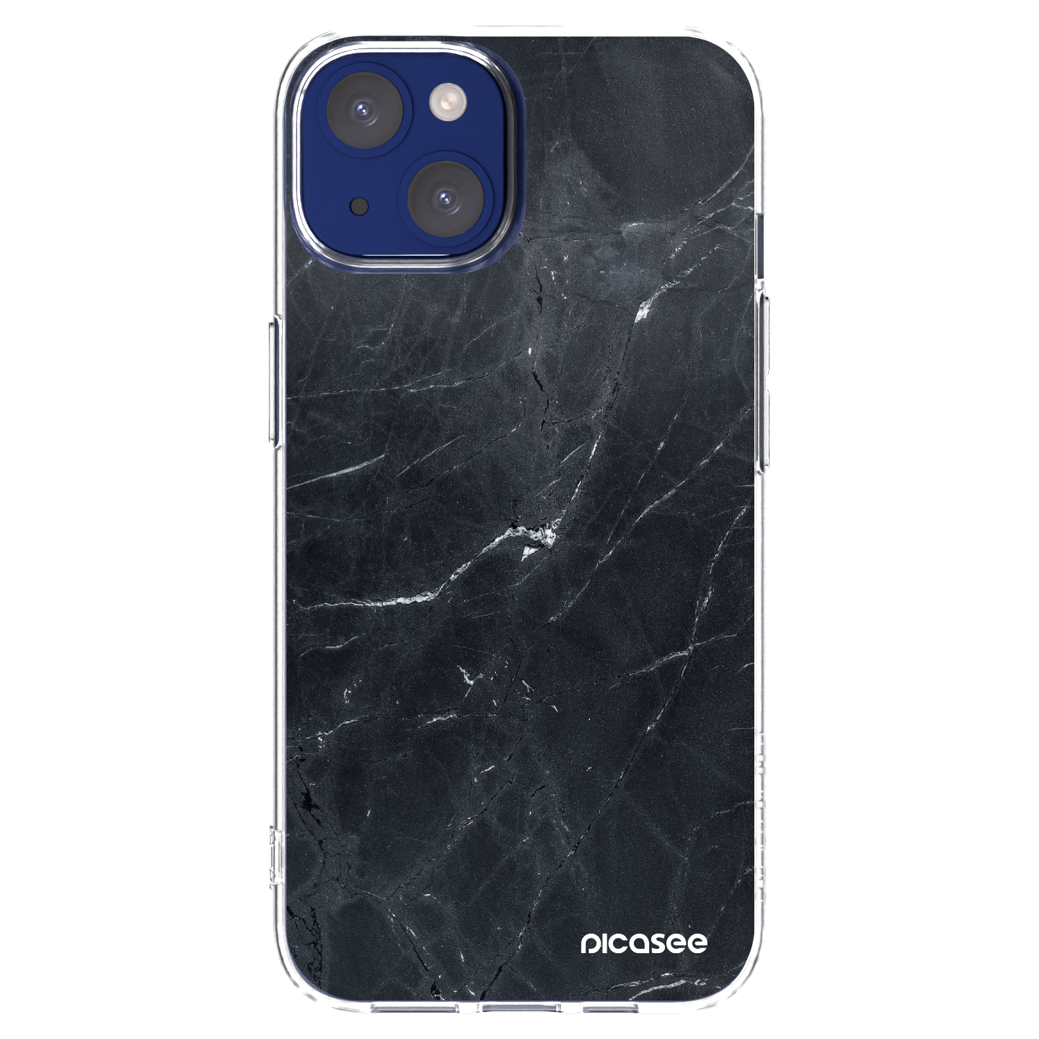 Picasee husă transparentă din silicon pentru Apple iPhone 14 - Black marble