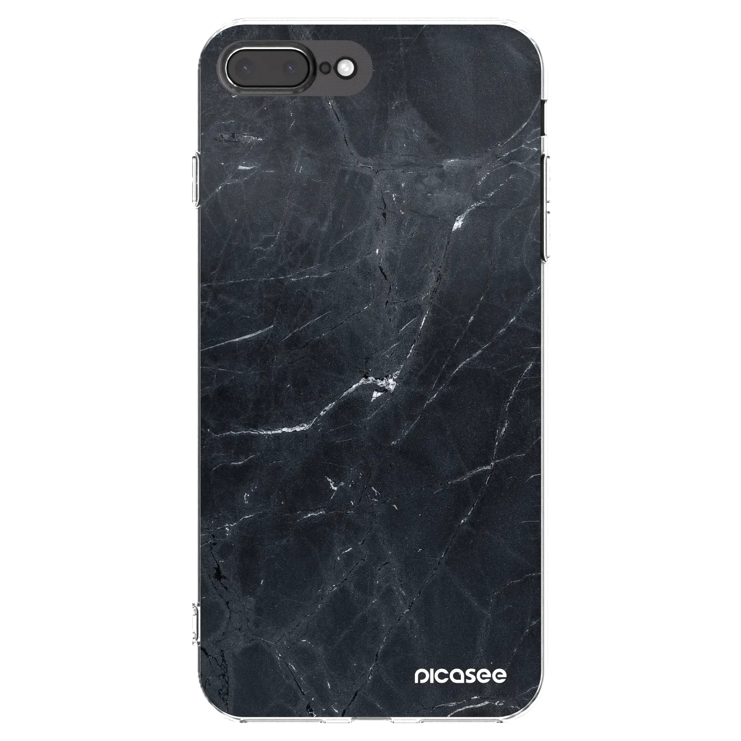 Picasee husă transparentă din silicon pentru Apple iPhone 8 Plus - Black marble