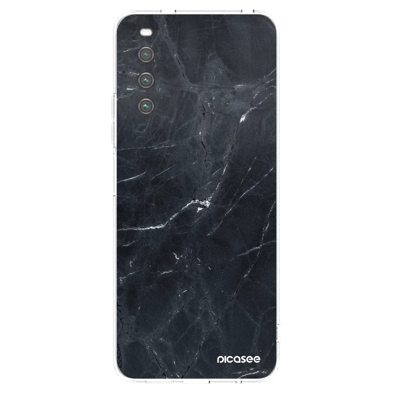 Picasee husă transparentă din silicon pentru Sony Xperia 10 IV 5G - Black marble
