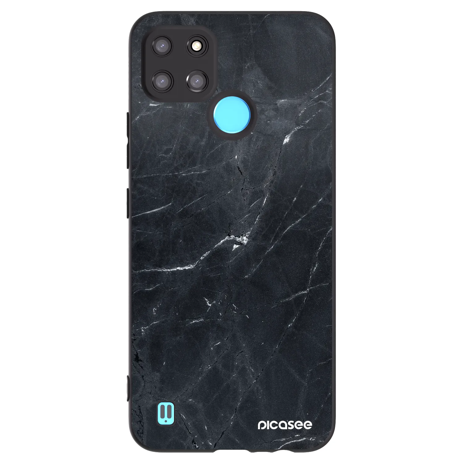 Picasee husă neagră din silicon pentru Realme C21Y - Black marble