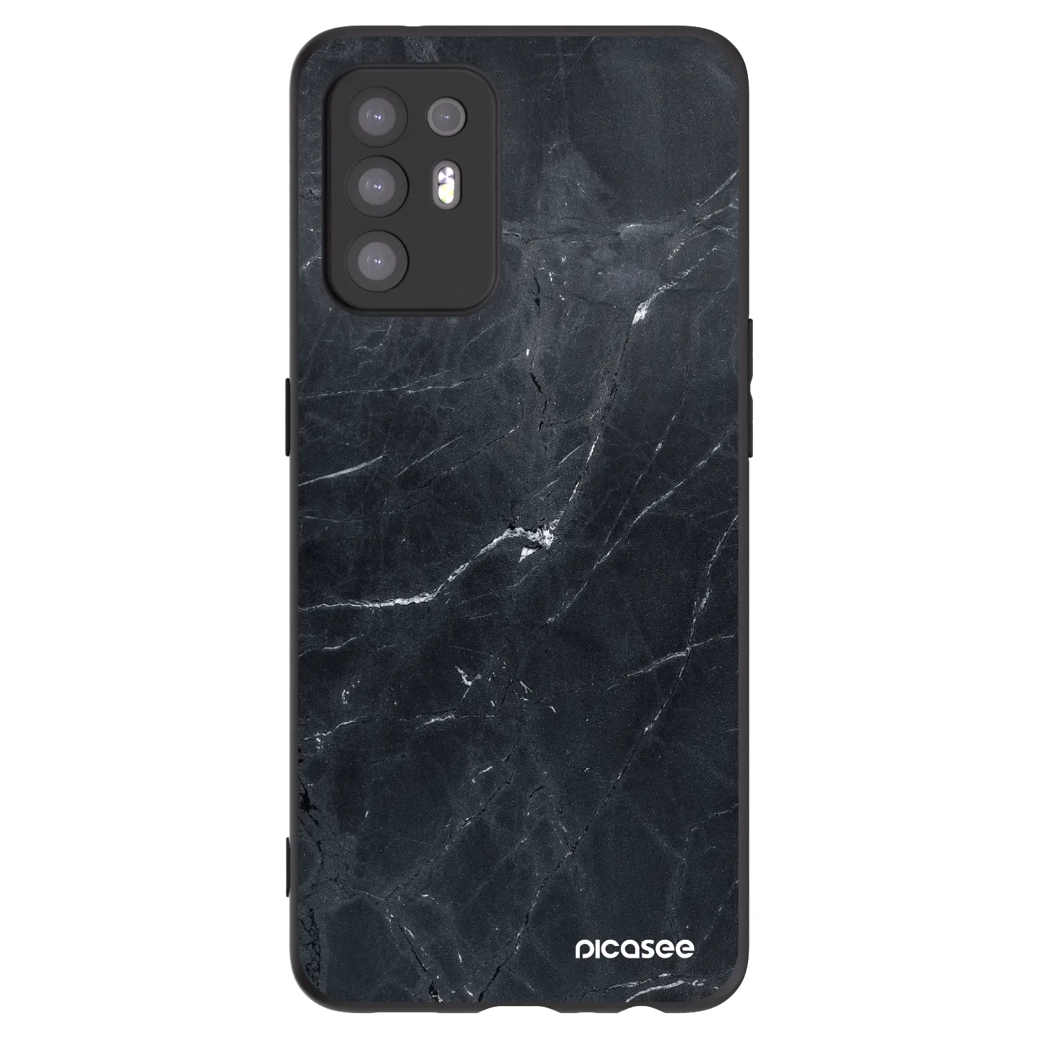 Picasee husă neagră din silicon pentru OPPO A94 5G - Black marble