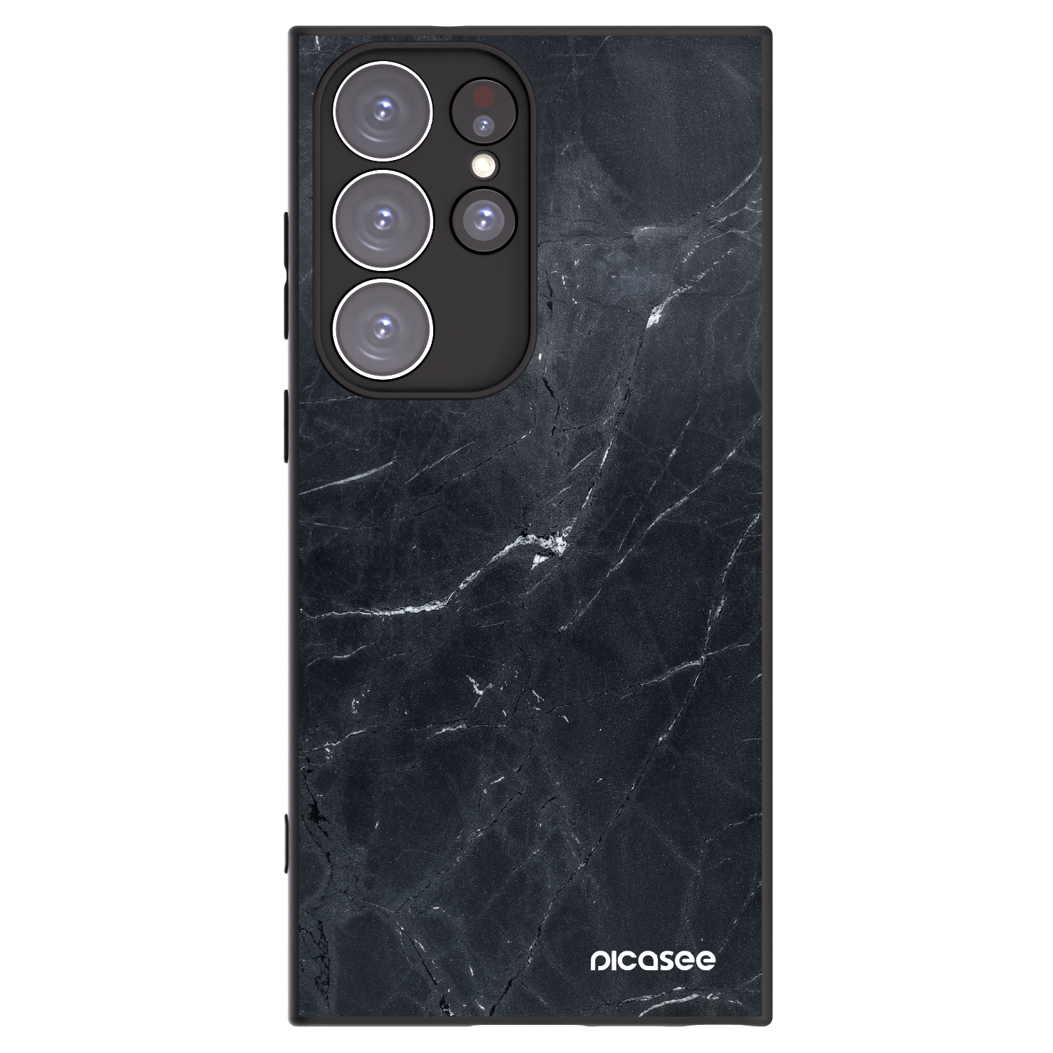 Picasee husă neagră din silicon pentru Samsung Galaxy S23 Ultra 5G - Black marble