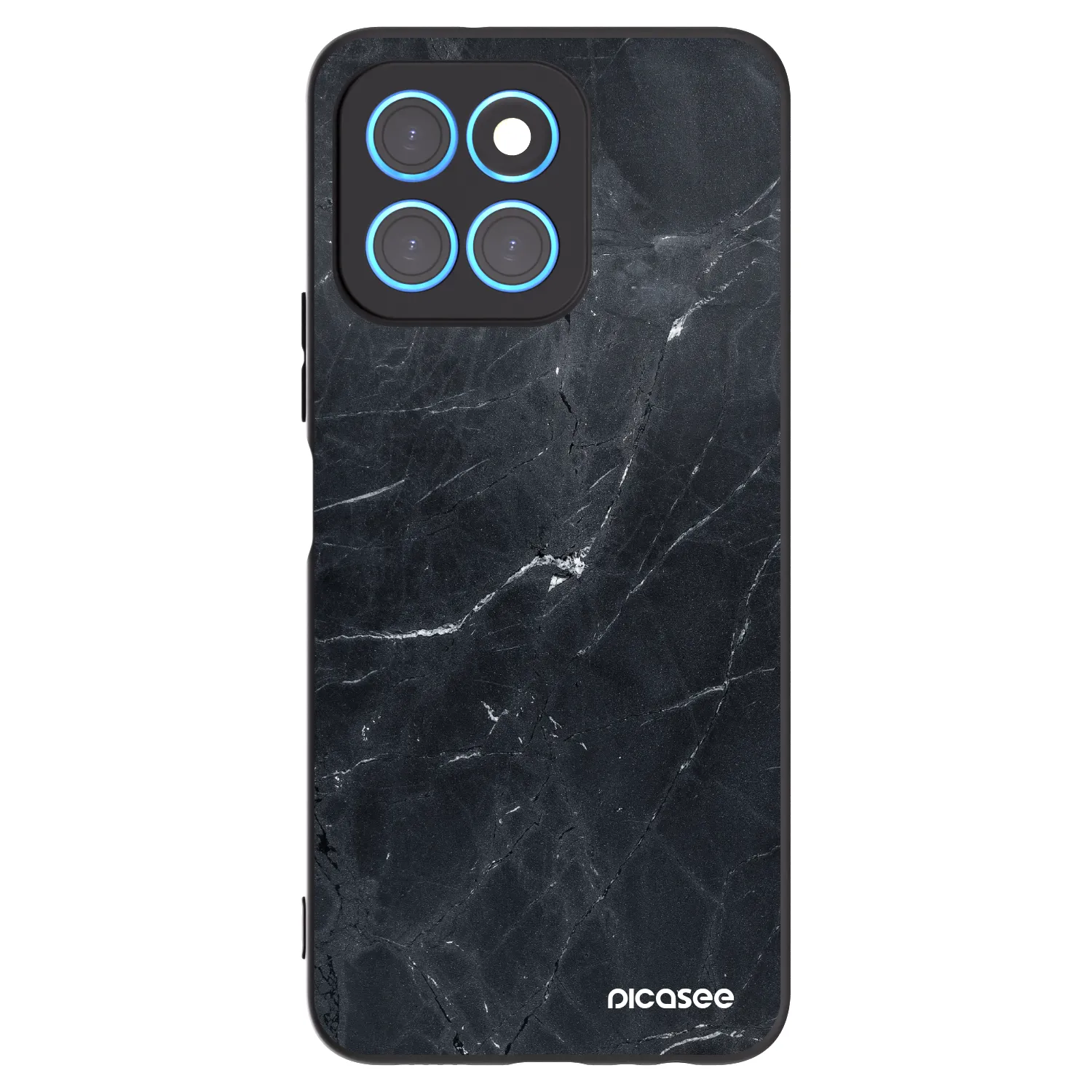 Picasee husă neagră din silicon pentru Honor X6 - Black marble