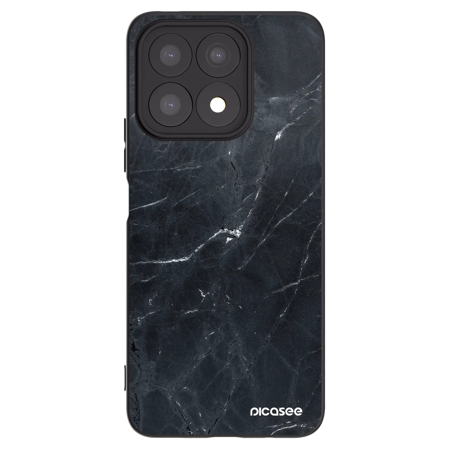 Picasee husă neagră din silicon pentru Honor X8a - Black marble