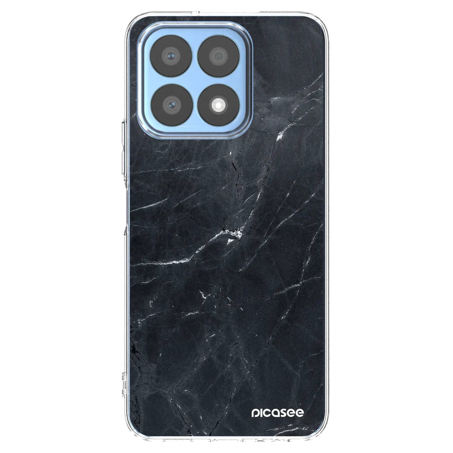 Picasee husă transparentă din silicon pentru Honor X8a - Black marble