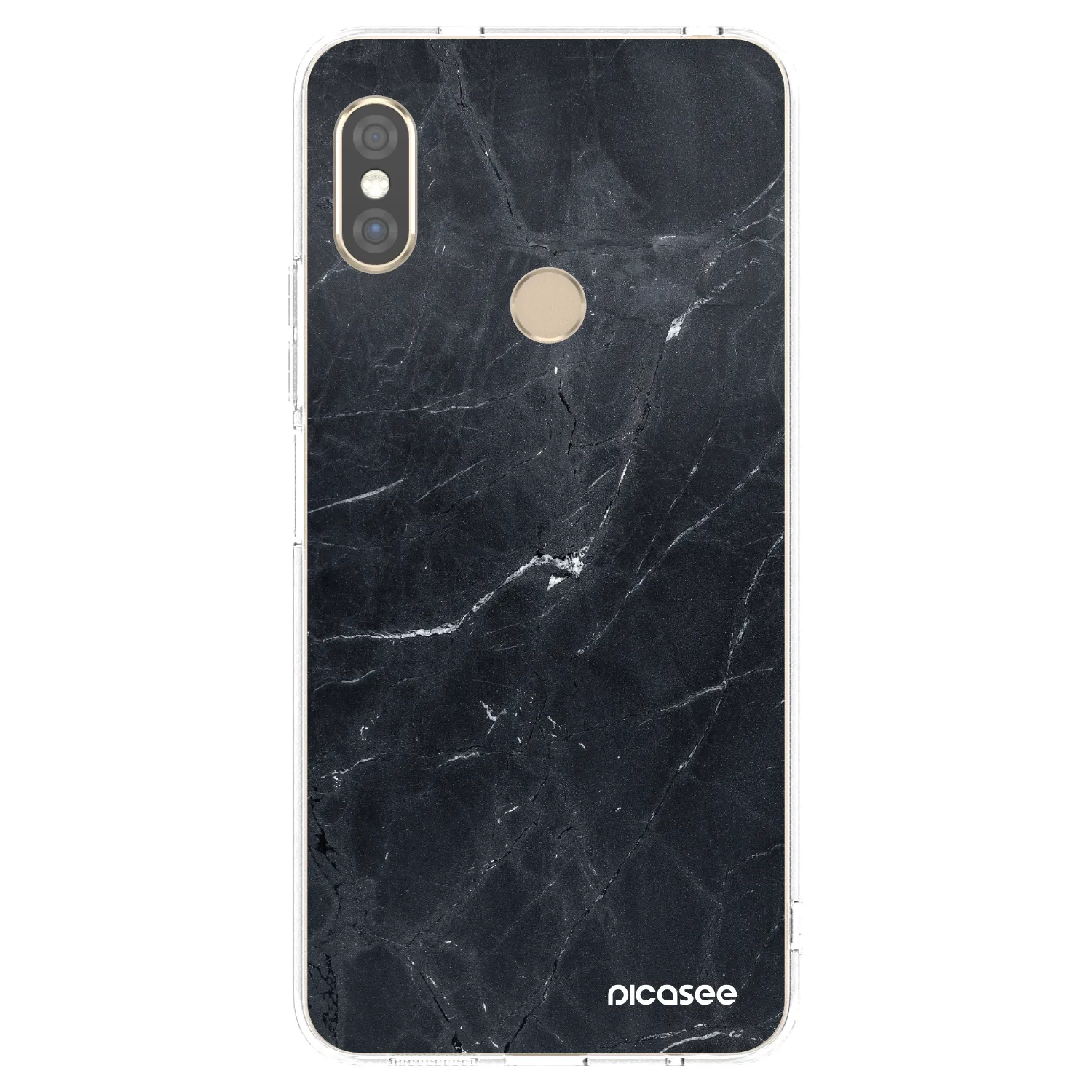 Picasee husă transparentă din silicon pentru Xiaomi Redmi Note 5 Global - Black marble