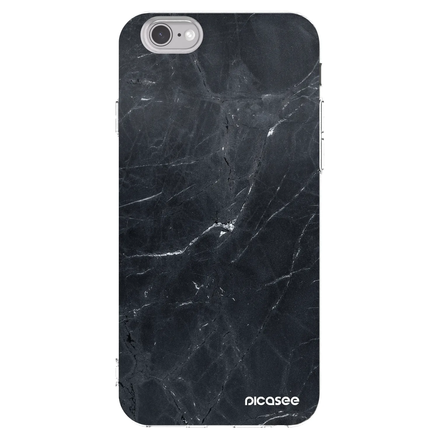 Picasee husă transparentă din silicon pentru Apple iPhone 6/6S - Black marble