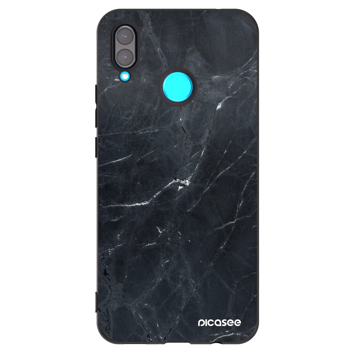 Picasee husă neagră din silicon pentru Huawei Nova 3 - Black marble