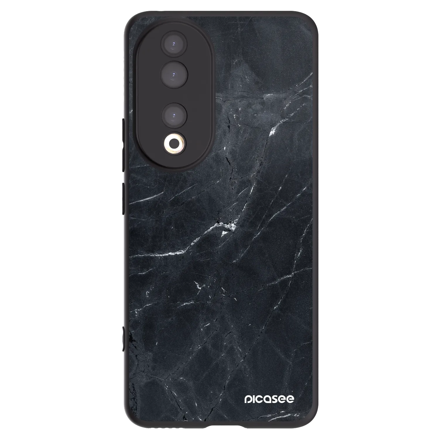 Picasee husă neagră din silicon pentru Honor 90 5G - Black marble