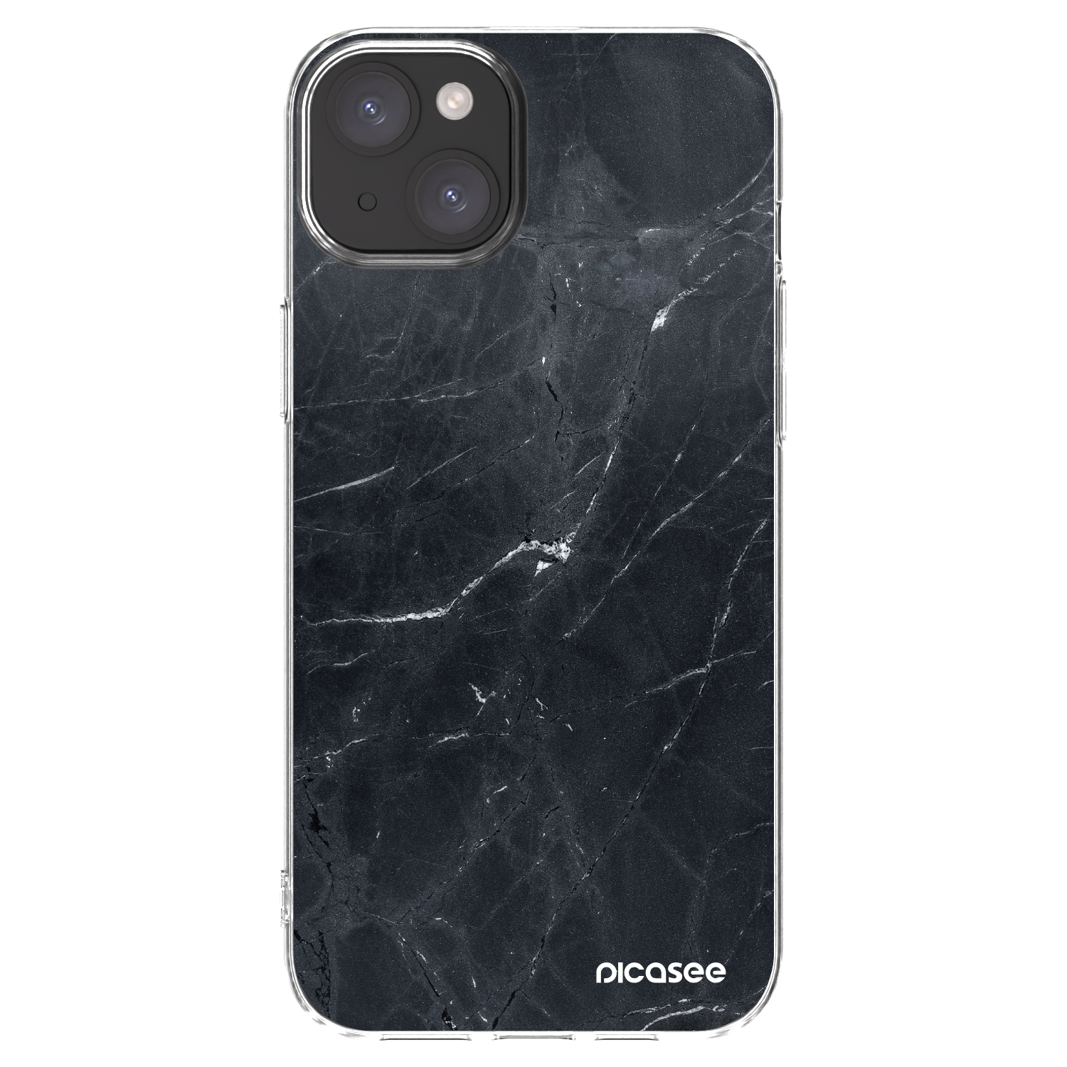 Picasee husă transparentă din silicon pentru Apple iPhone 15 Plus - Black marble