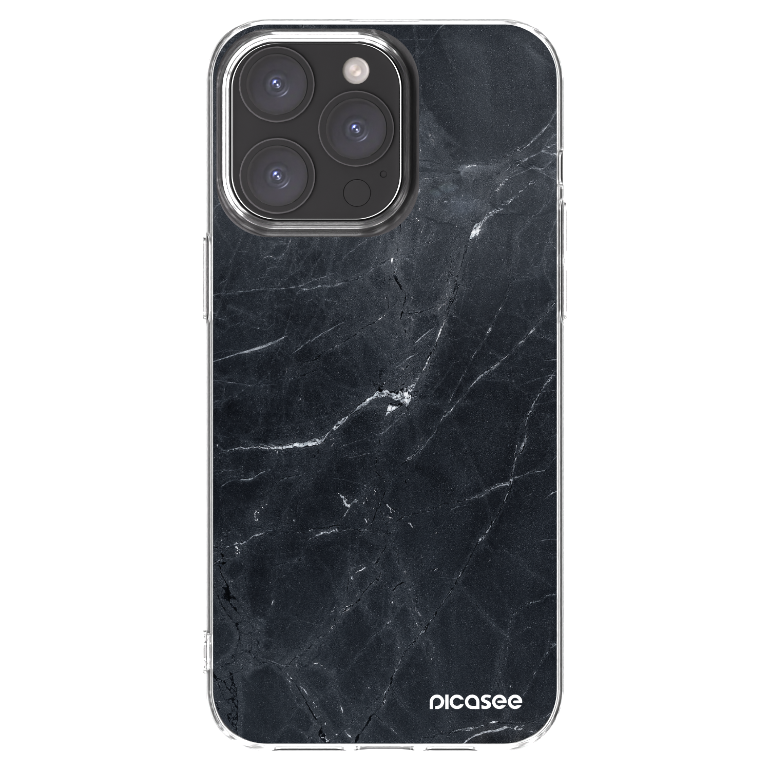 Picasee husă transparentă din silicon pentru Apple iPhone 15 Pro Max - Black marble