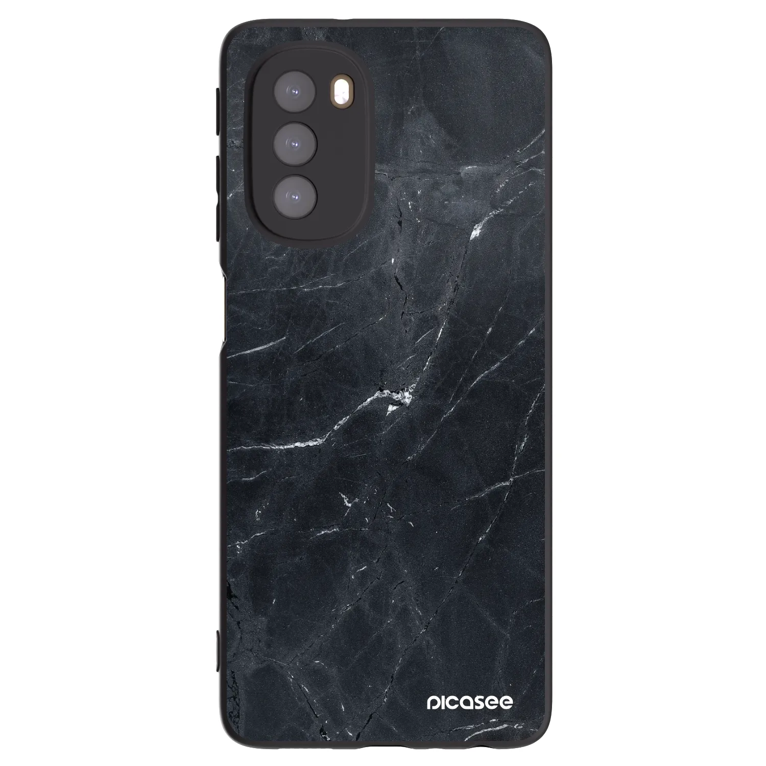 Picasee husă neagră din silicon pentru Motorola Moto G51 - Black marble