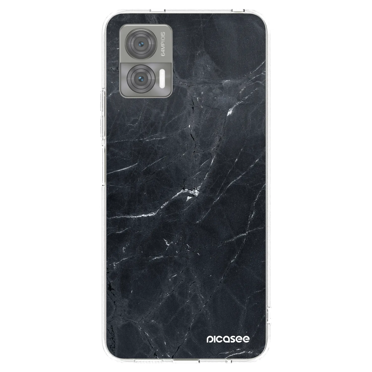 Picasee husă transparentă din silicon pentru Motorola Edge 30 Neo - Black marble