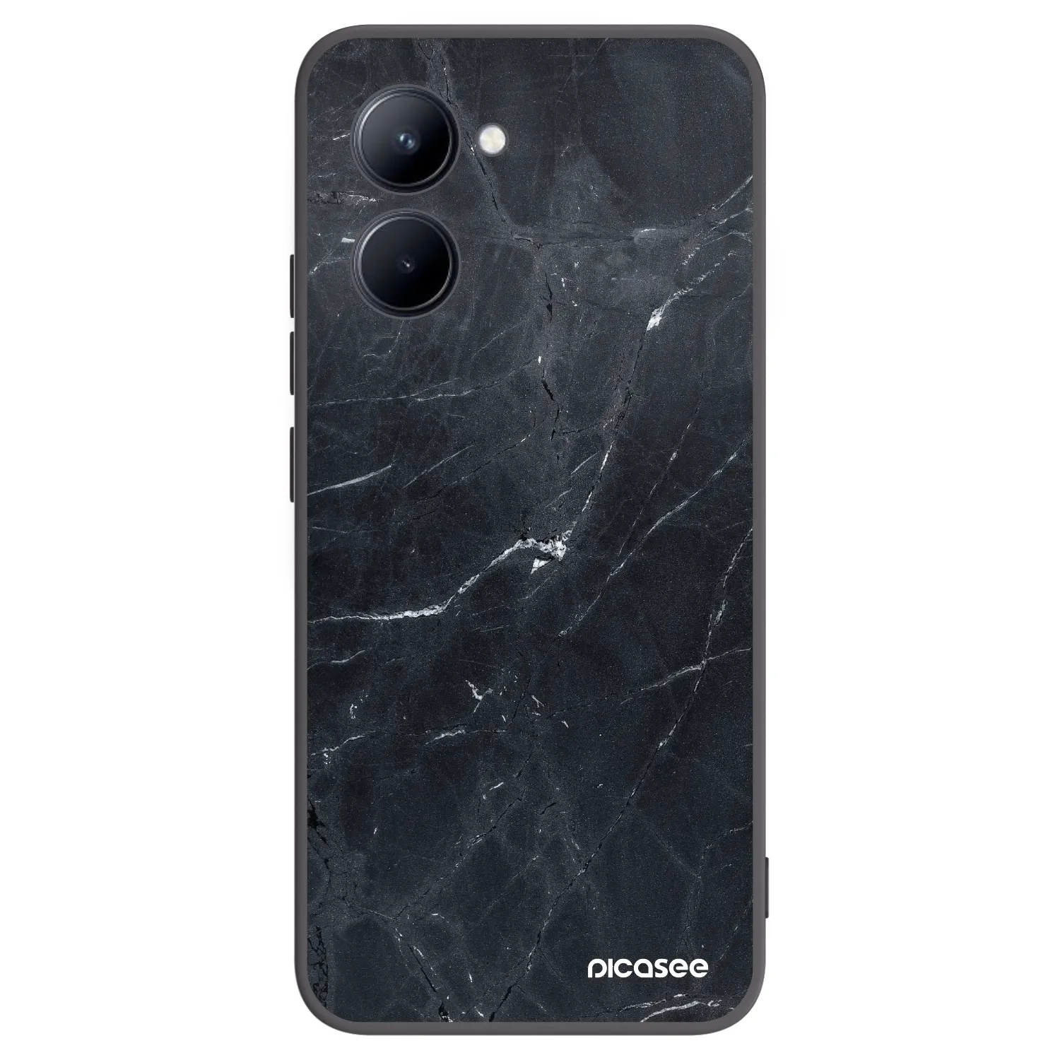 Picasee husă neagră din silicon pentru Realme C33 (2023) - Black marble