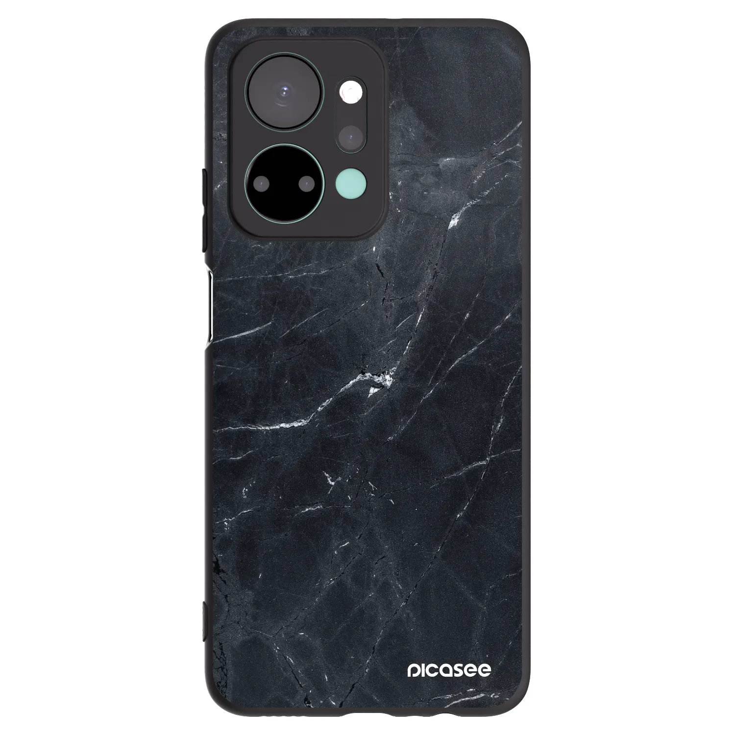 Picasee husă neagră din silicon pentru Honor X7a - Black marble