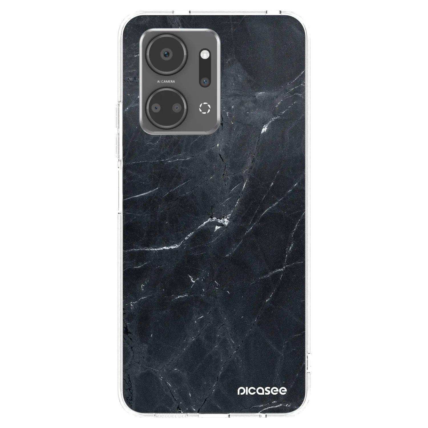 Picasee husă transparentă din silicon pentru Honor X7a - Black marble