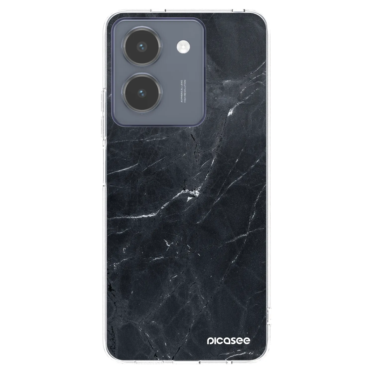 Picasee husă transparentă din silicon pentru Vivo Y36 4G - Black marble