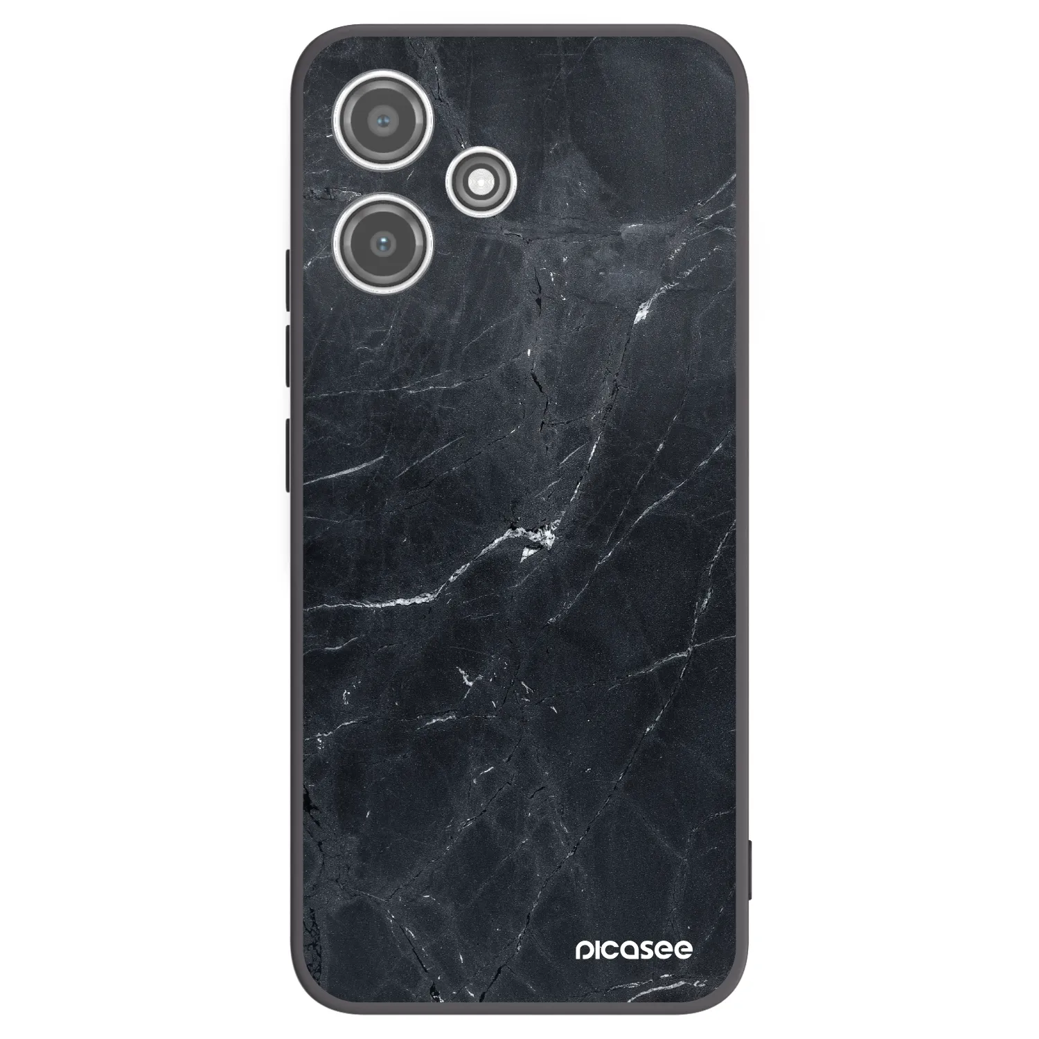 Picasee husă neagră din silicon pentru Xiaomi Redmi 12 5G - Black marble