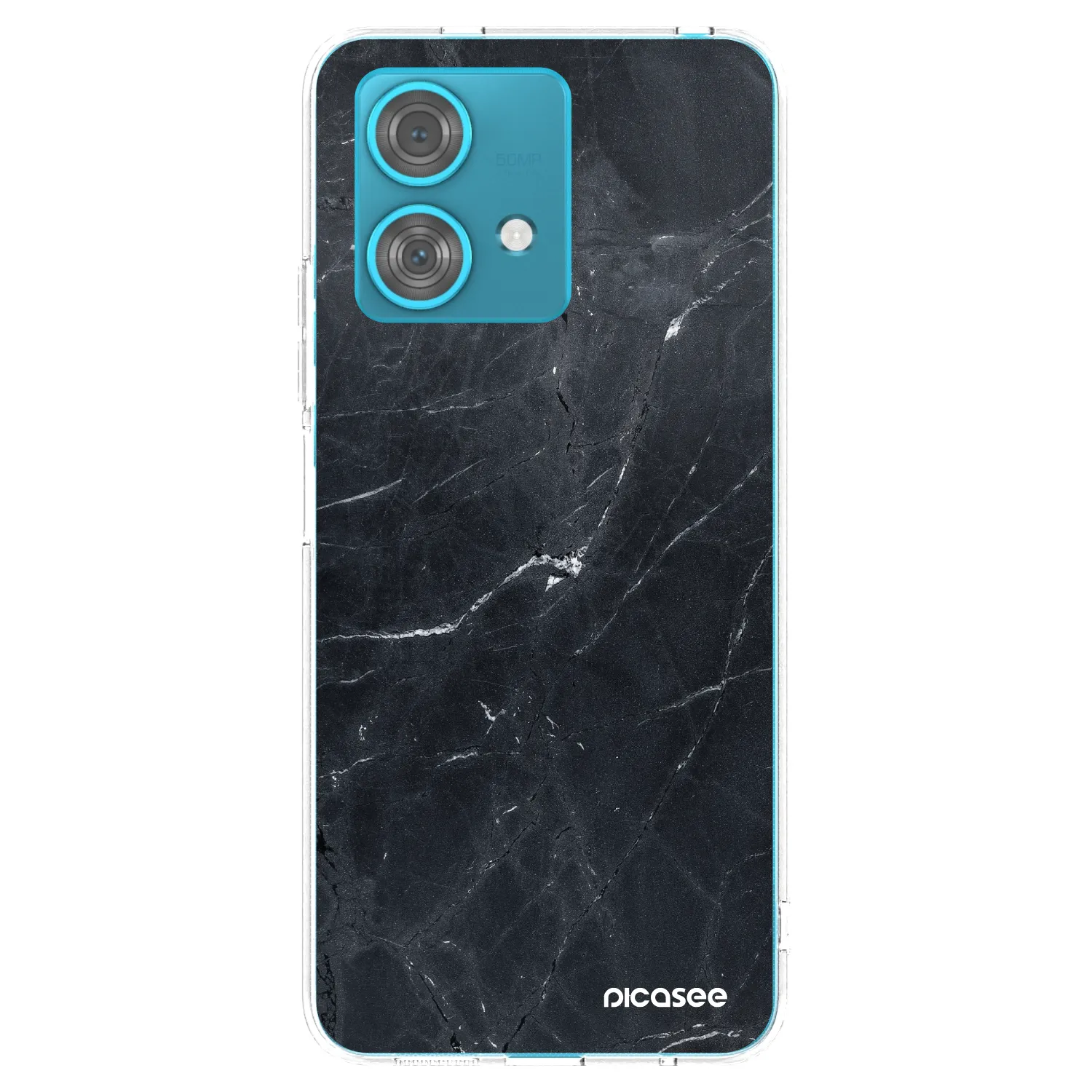 Picasee husă transparentă din silicon pentru Motorola Edge 40 Neo - Black marble
