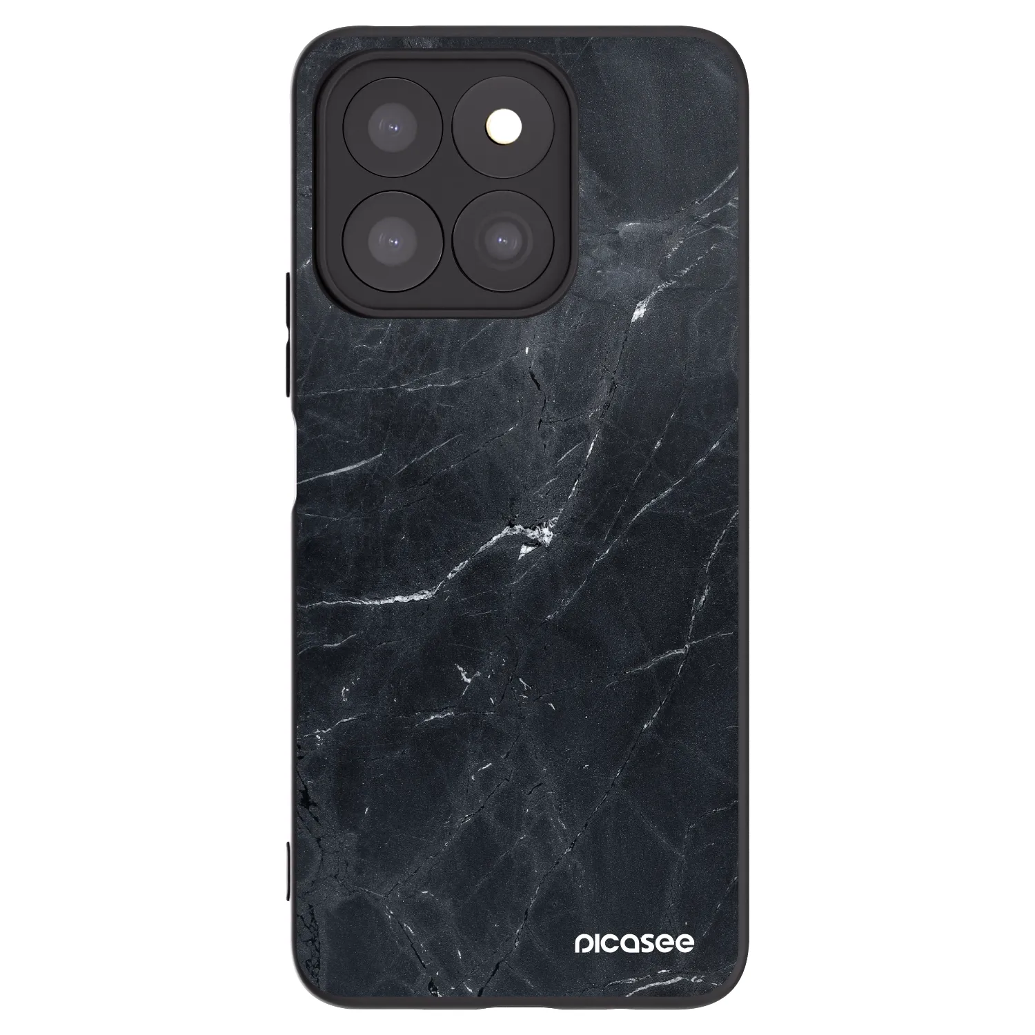 Picasee husă neagră din silicon pentru Honor X8b - Black marble