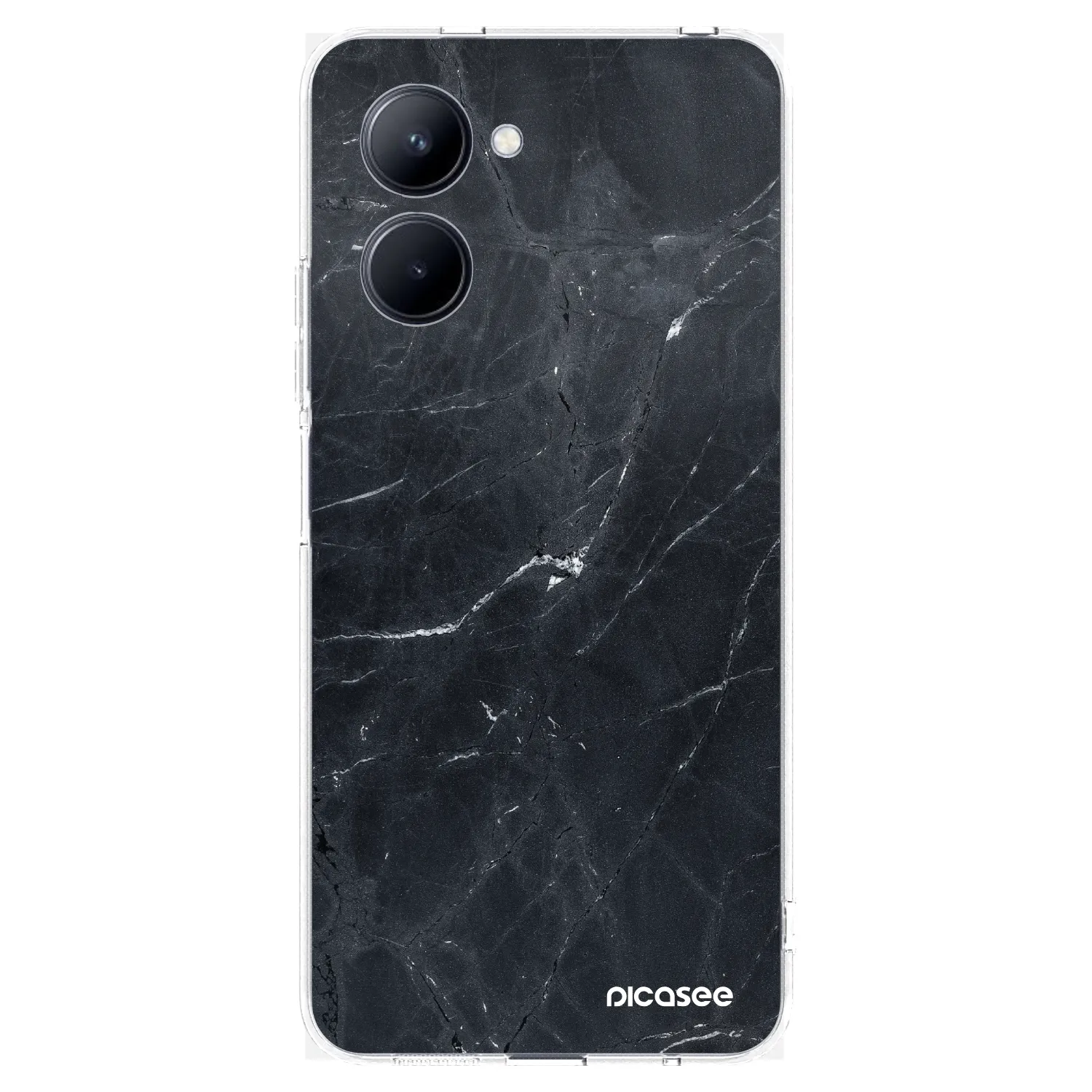 Picasee husă transparentă din silicon pentru Realme C33 (2023) - Black marble