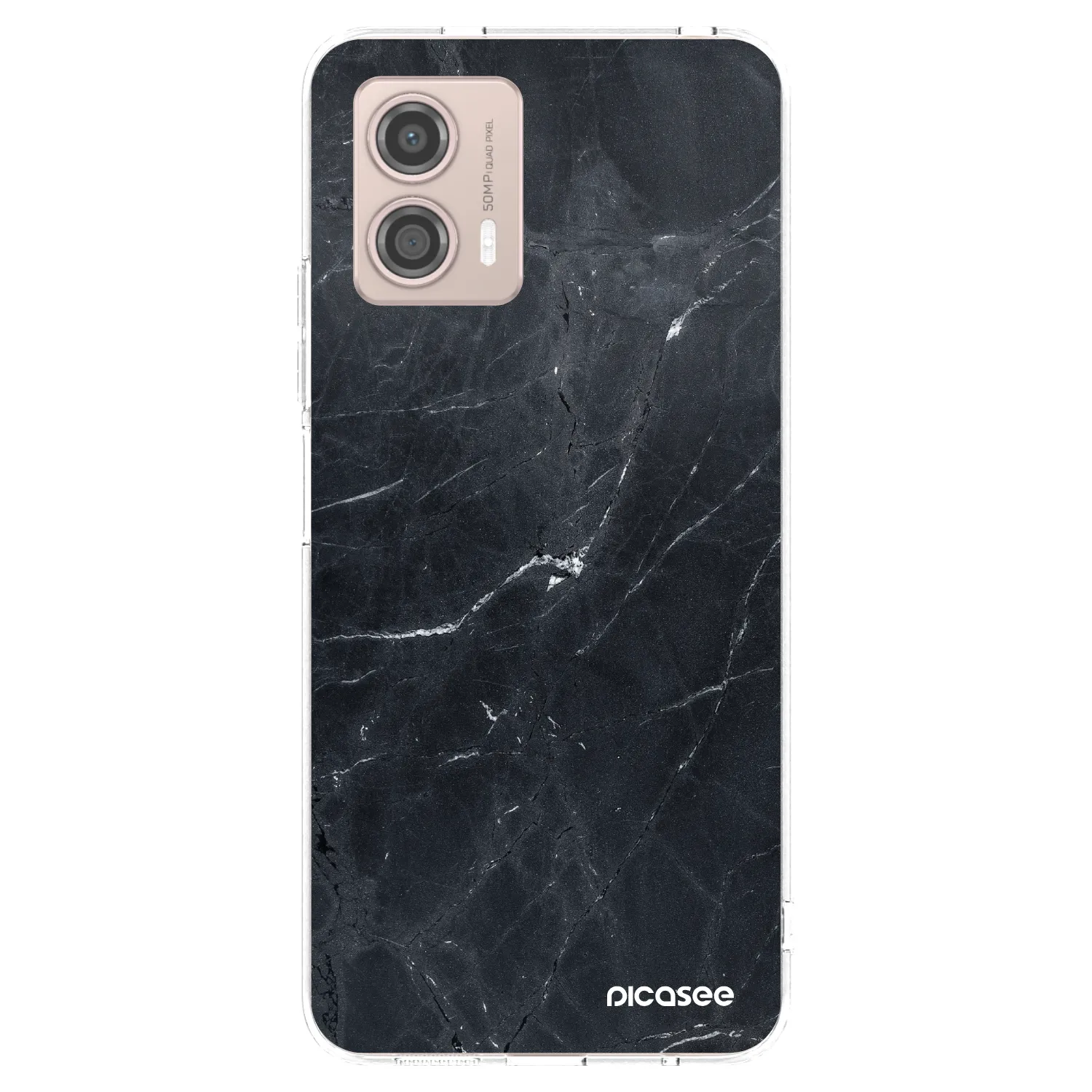 Picasee husă transparentă din silicon pentru Motorola Moto G53 5G - Black marble