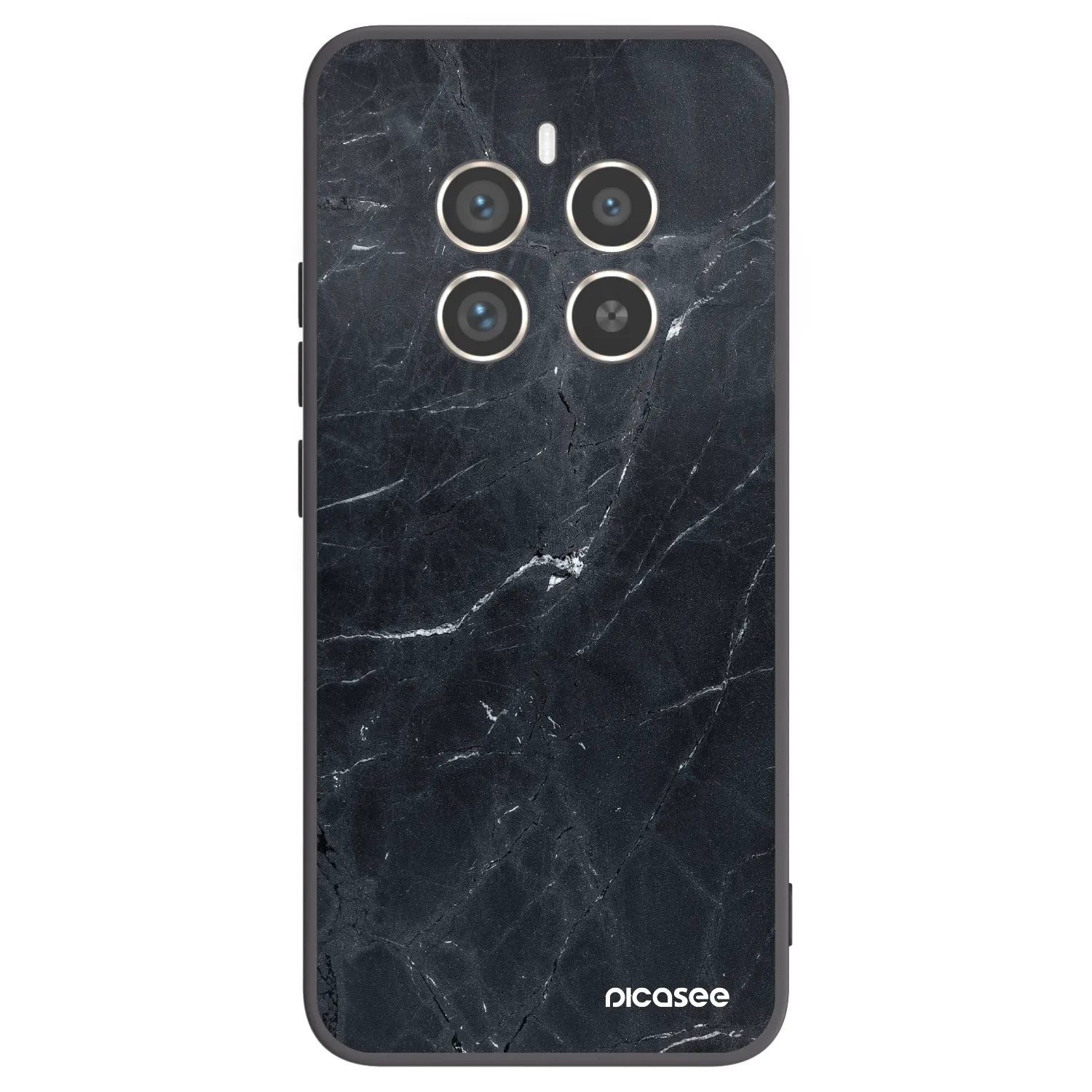 Picasee husă neagră din silicon pentru Realme 12 Pro 5G - Black marble