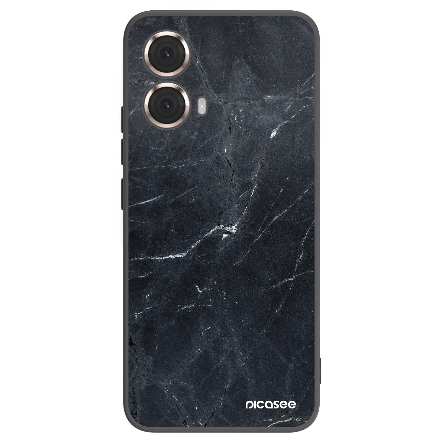 Picasee husă neagră din silicon pentru Motorola Moto G85 - Black marble