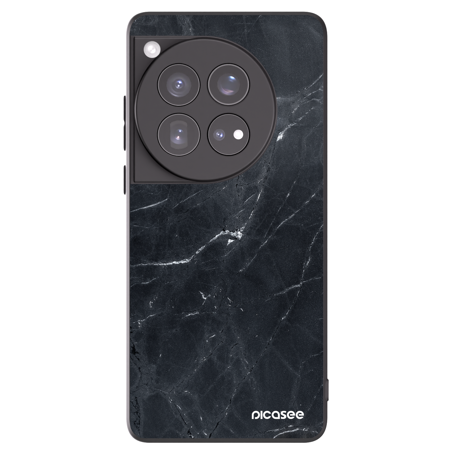 Picasee husă neagră din silicon pentru OnePlus 12 5G - Black marble
