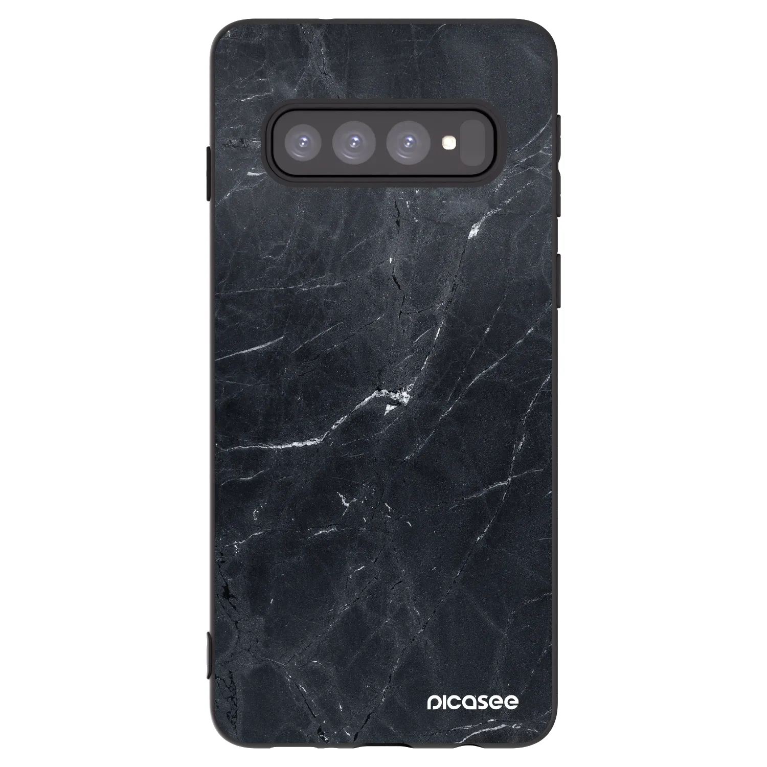 Picasee husă neagră din silicon pentru Samsung Galaxy S10 G973 - Black marble