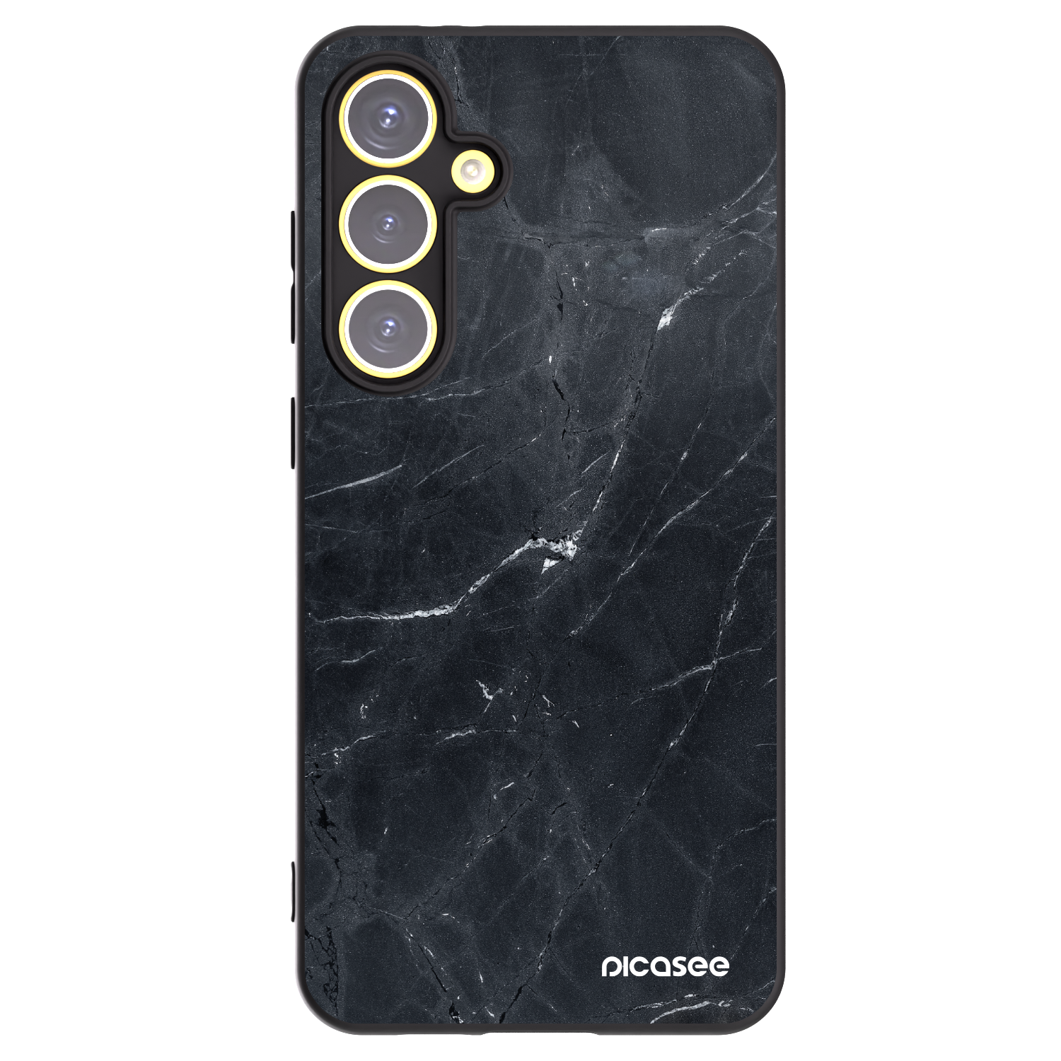 Picasee husă neagră din silicon pentru Samsung Galaxy S24 FE S721B - Black marble