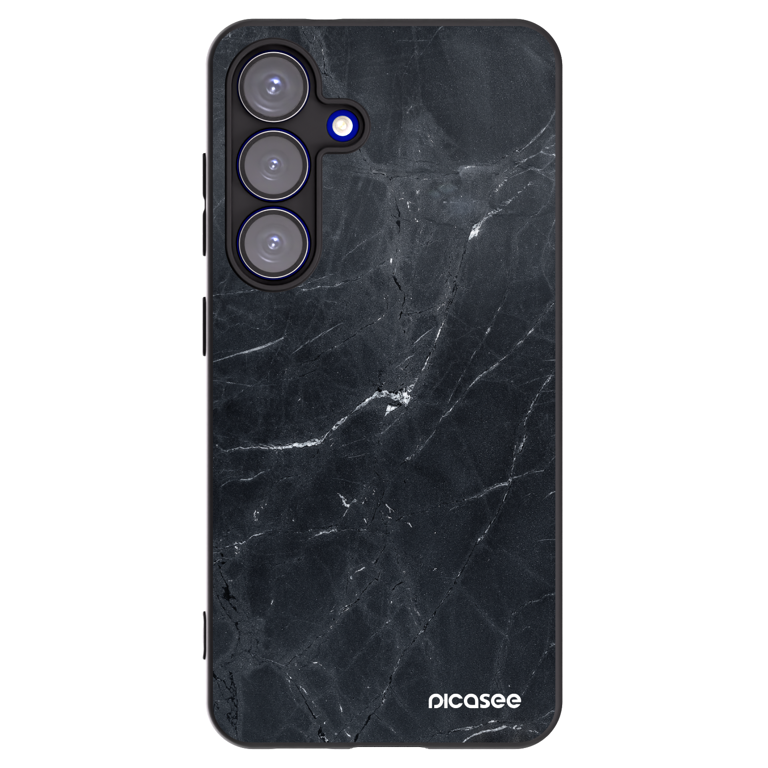 Picasee husă neagră din silicon pentru Samsung Galaxy S25 5G - Black marble