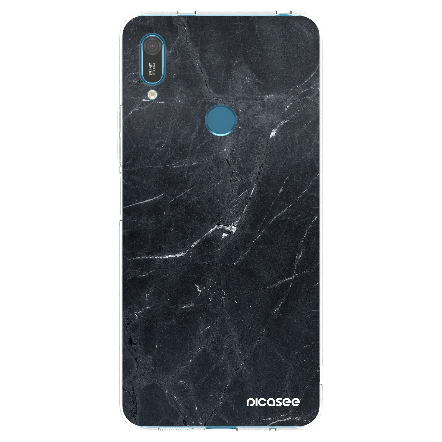 Picasee husă transparentă din silicon pentru Huawei Y7 2019 - Black marble