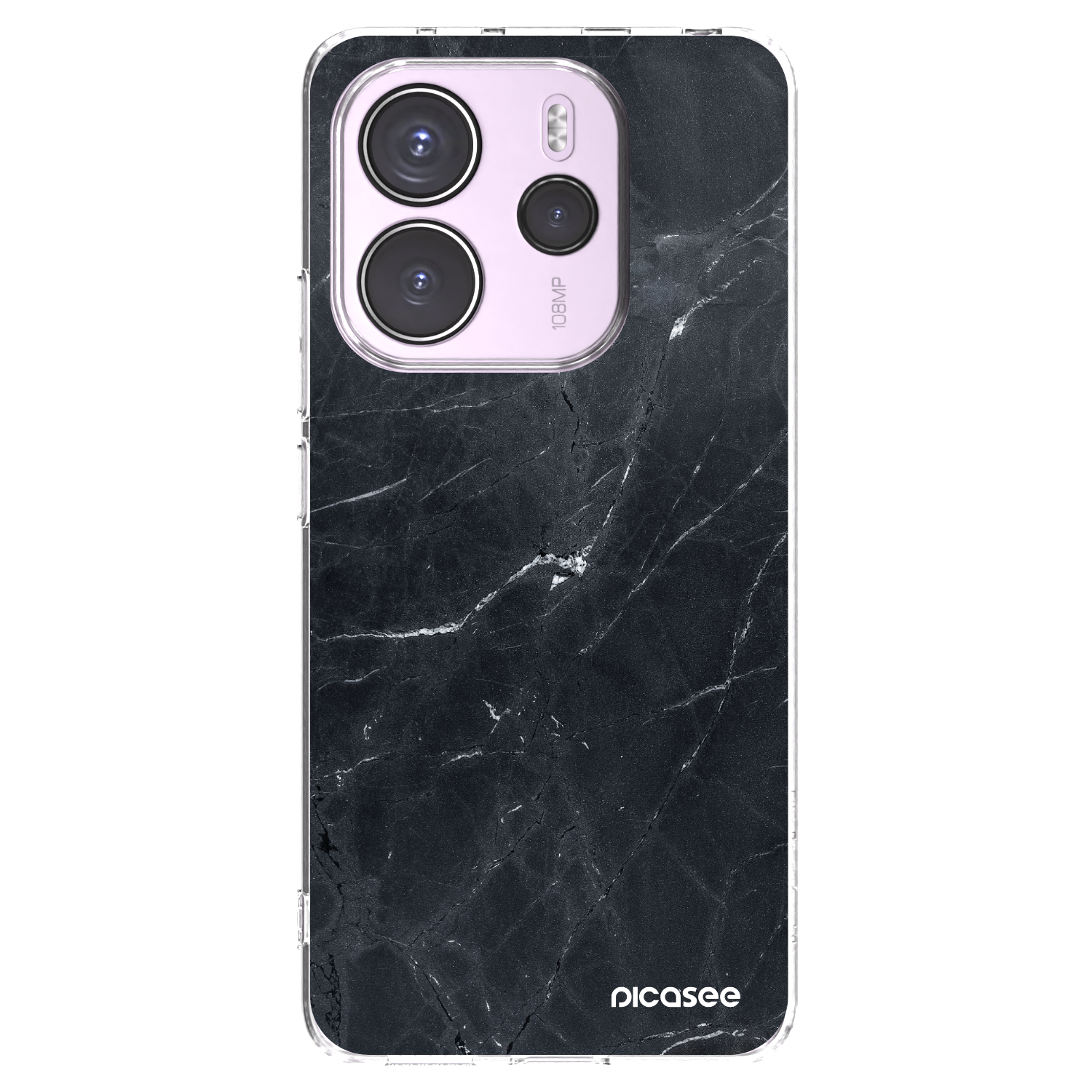 Picasee husă transparentă din silicon pentru Xiaomi Redmi Note 14 4G - Black marble
