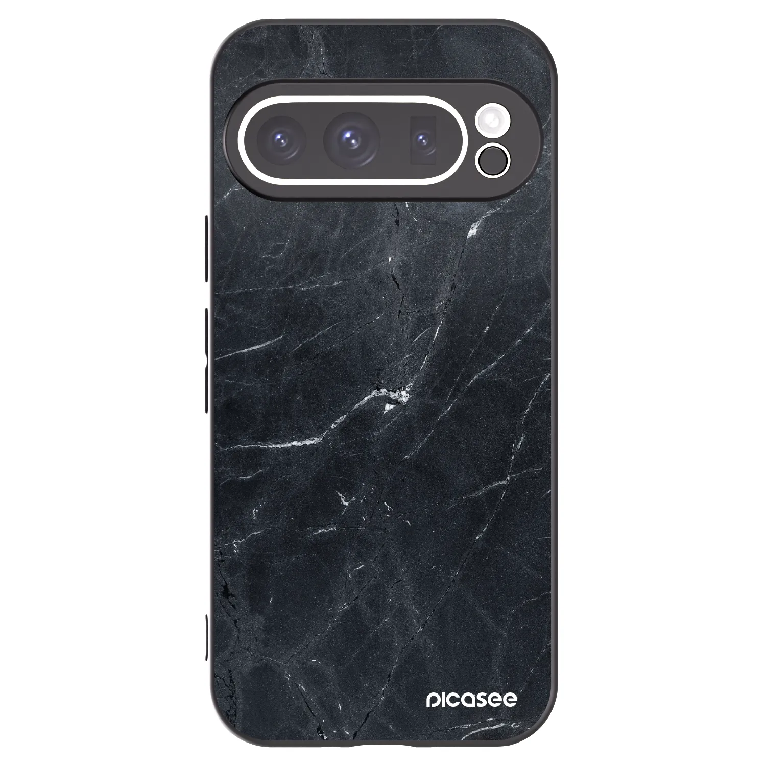 Picasee husă neagră din silicon pentru Google Pixel 9 Pro - Black marble