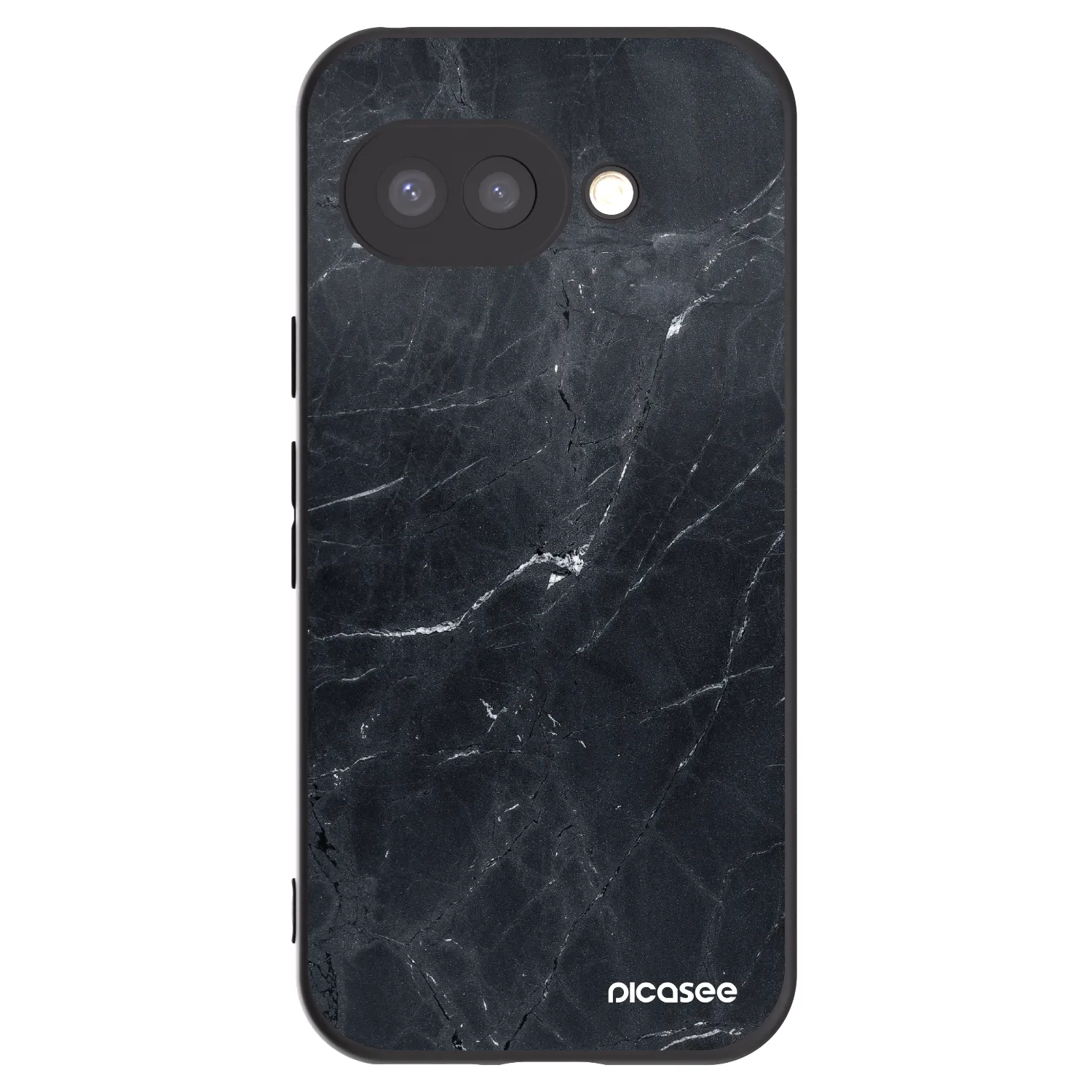 Picasee husă neagră din silicon pentru Google Pixel 9a - Black marble