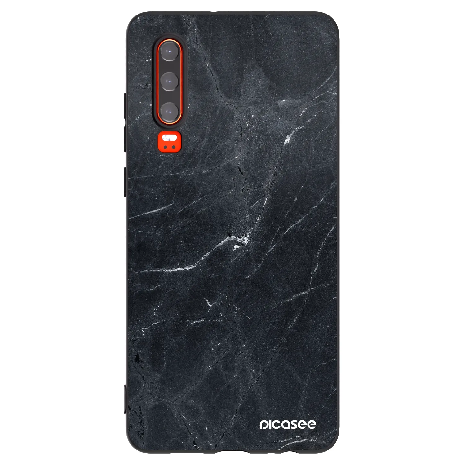Picasee husă neagră din silicon pentru Huawei P30 - Black marble