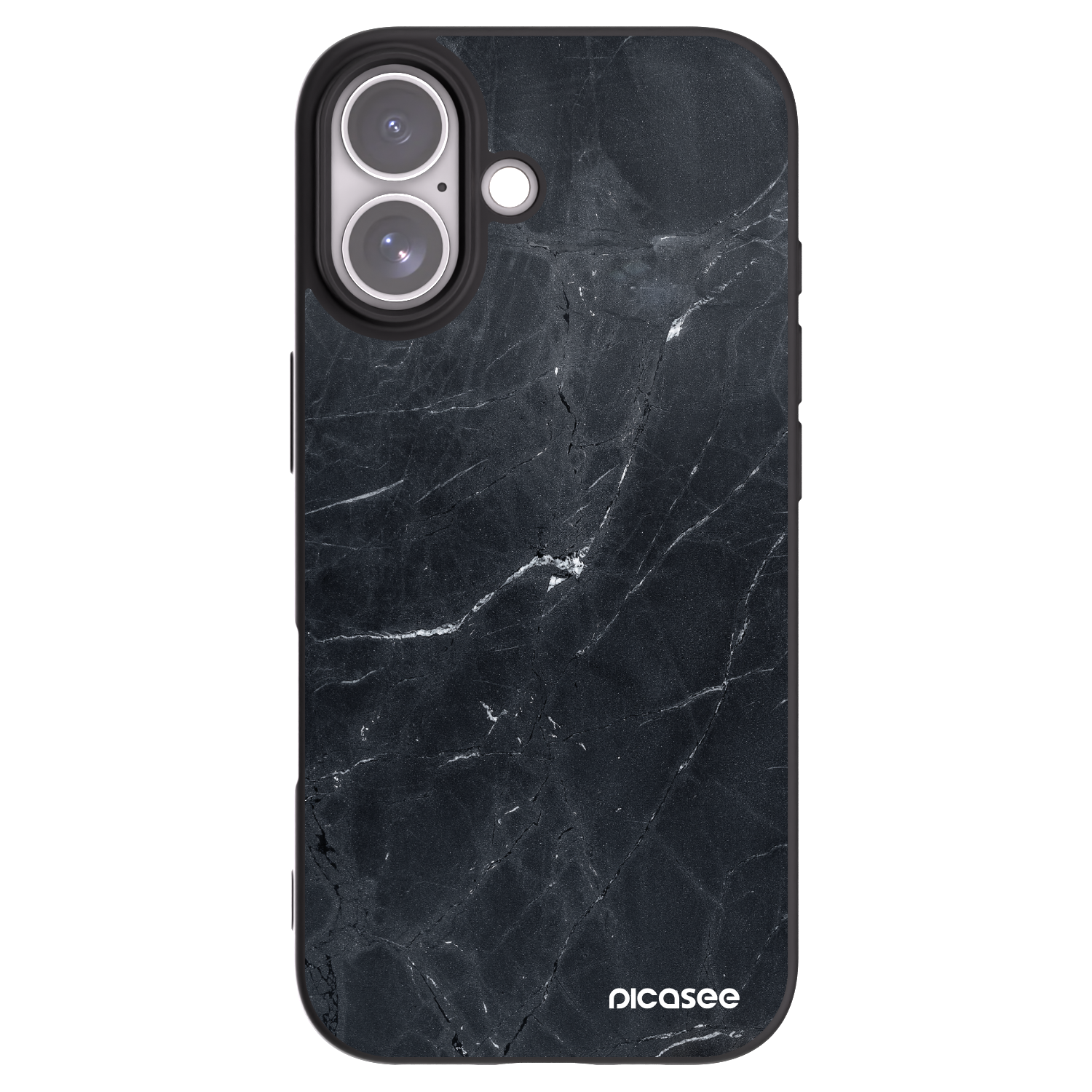 Picasee husă neagră din silicon pentru Apple iPhone 17 - Black marble