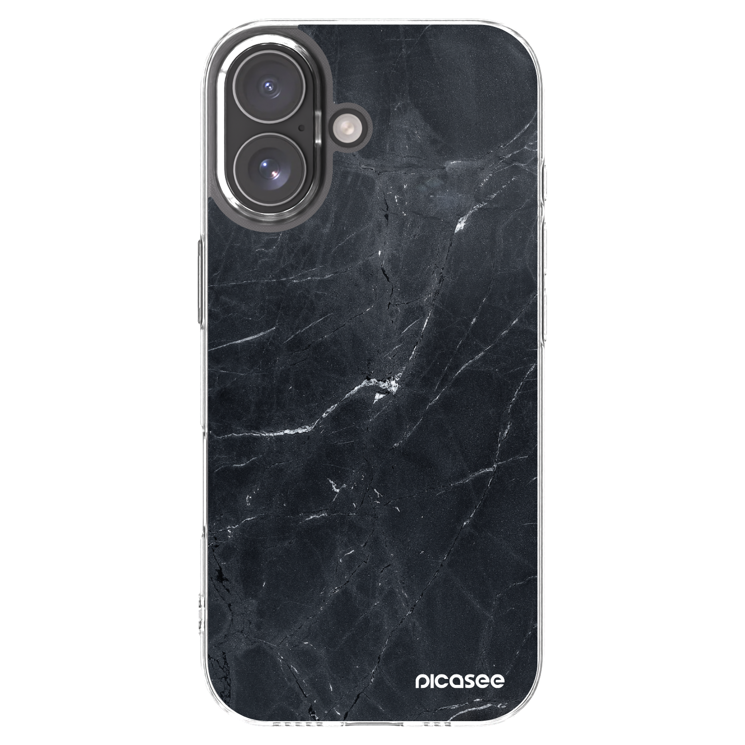Picasee husă transparentă din silicon pentru Apple iPhone 17 - Black marble