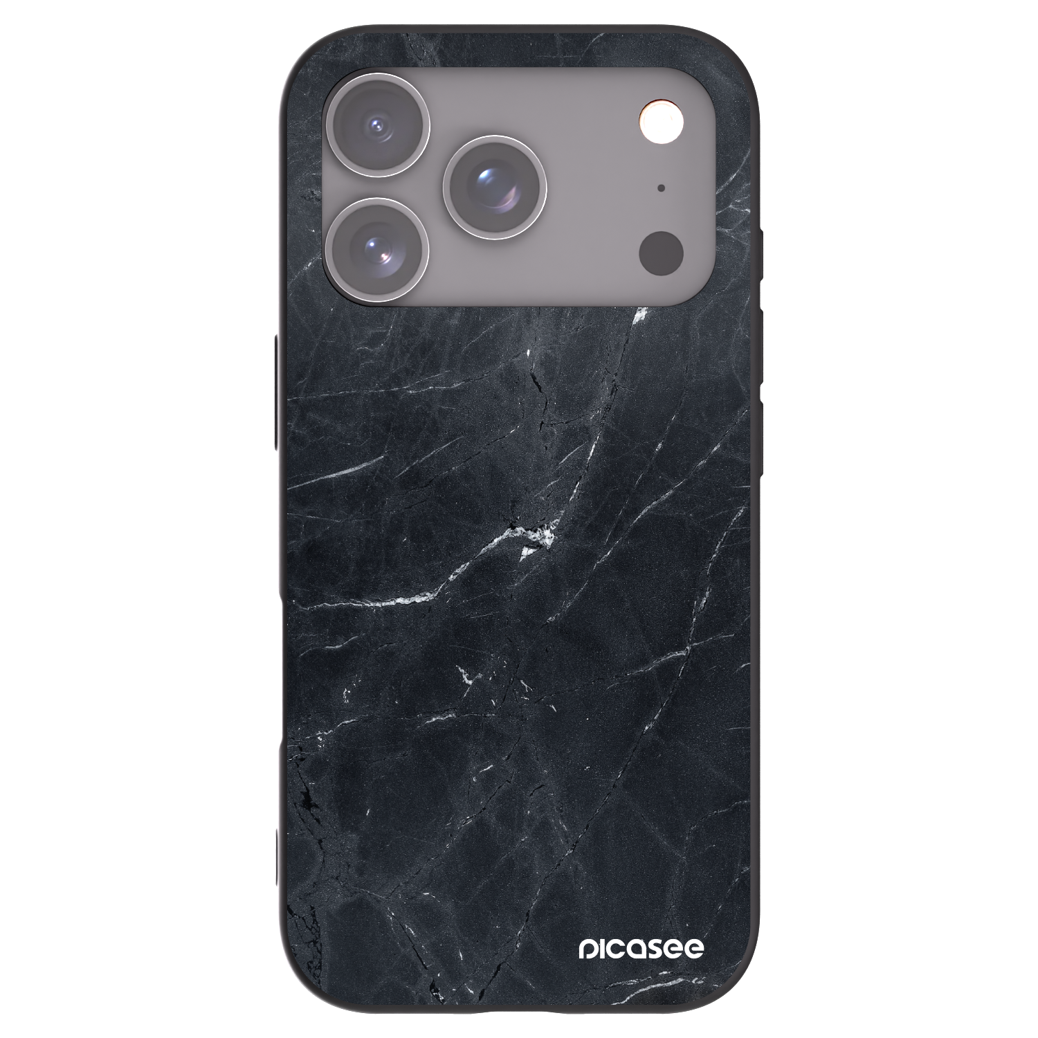 Picasee husă neagră din silicon pentru Apple iPhone 17 Pro - Black marble