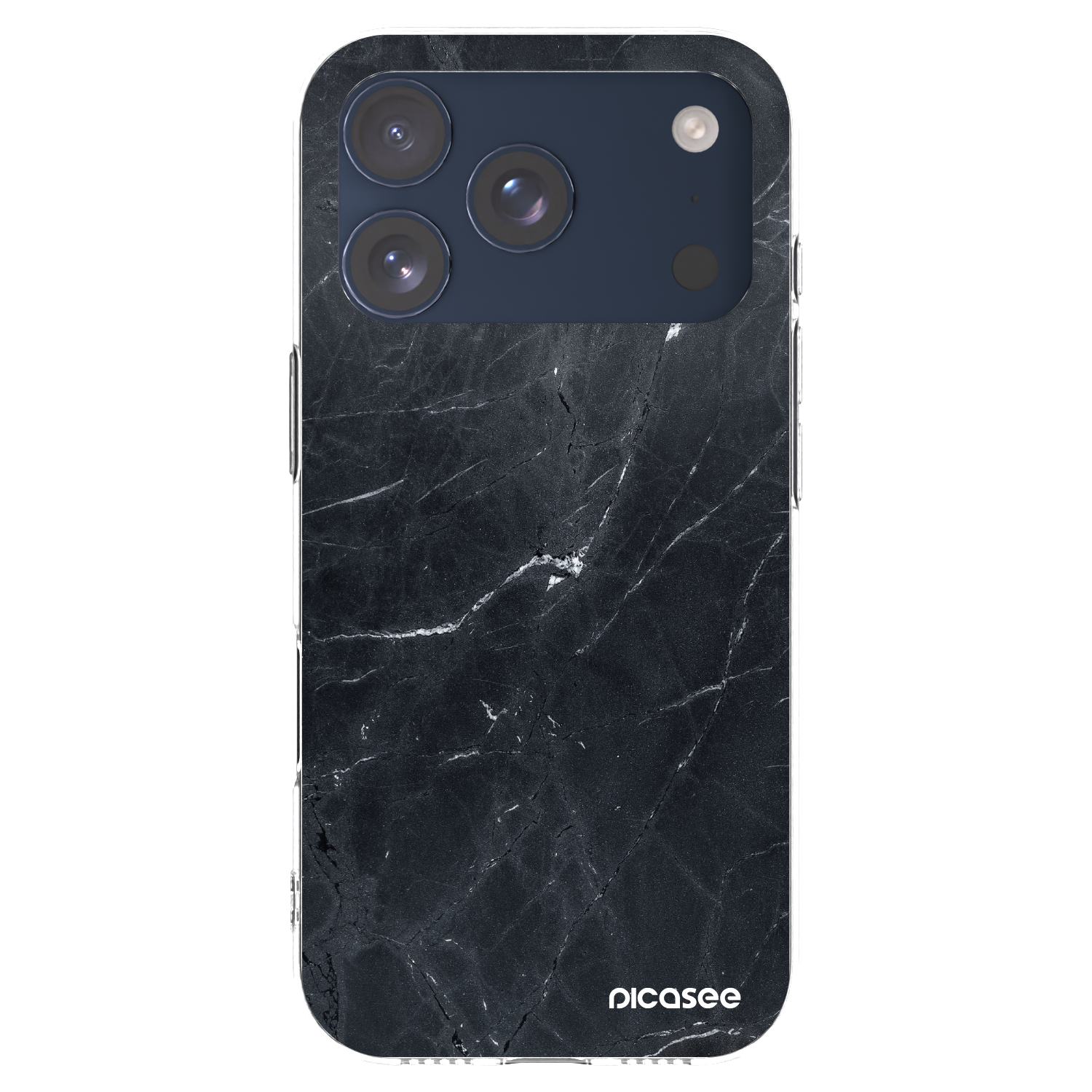Picasee husă transparentă din silicon pentru Apple iPhone 17 Pro - Black marble